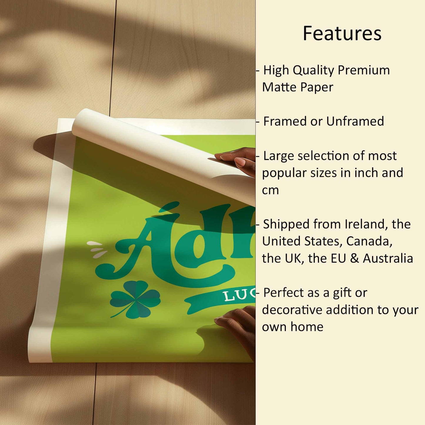 Ádh Irish Luck Print Features