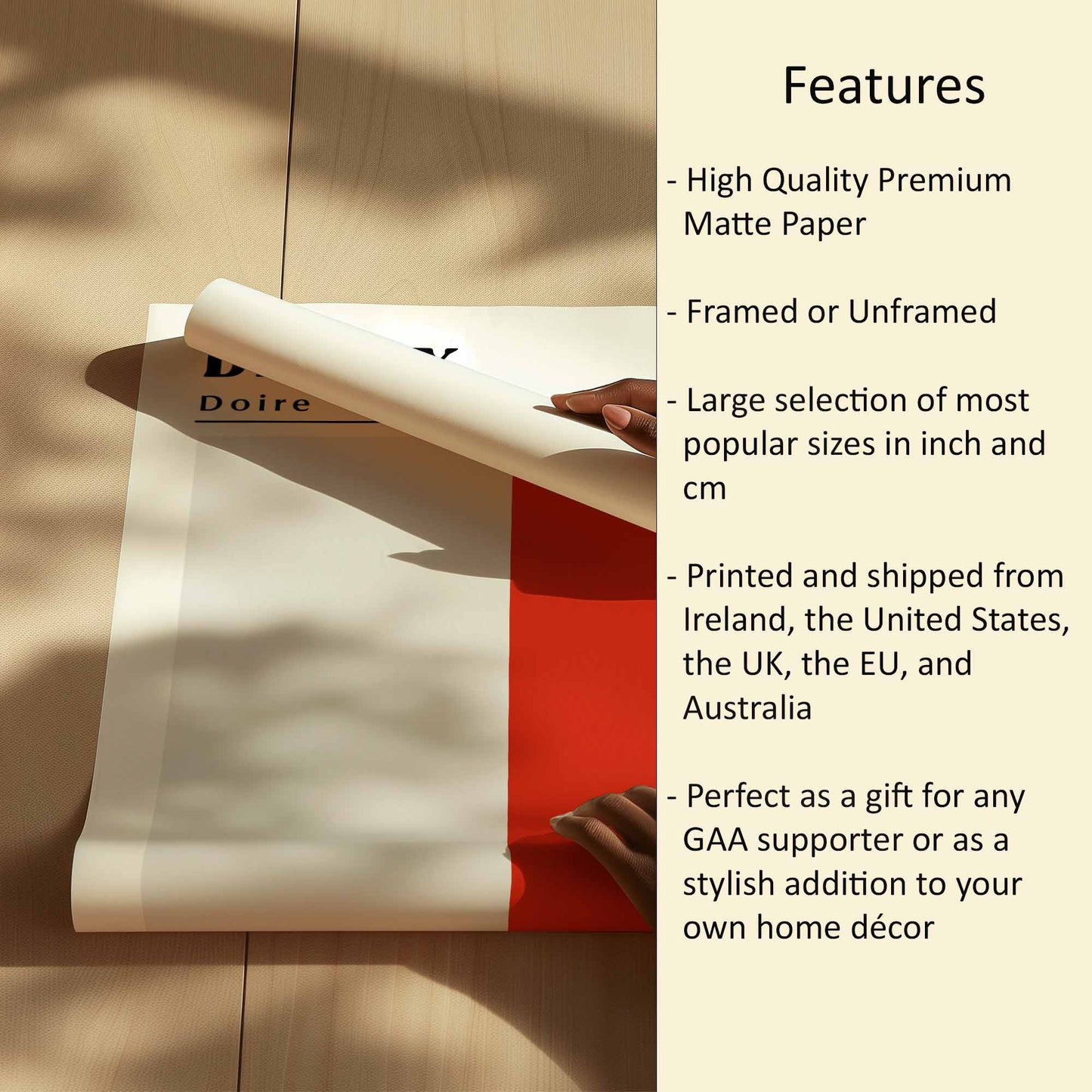 Derry Flag Print Features