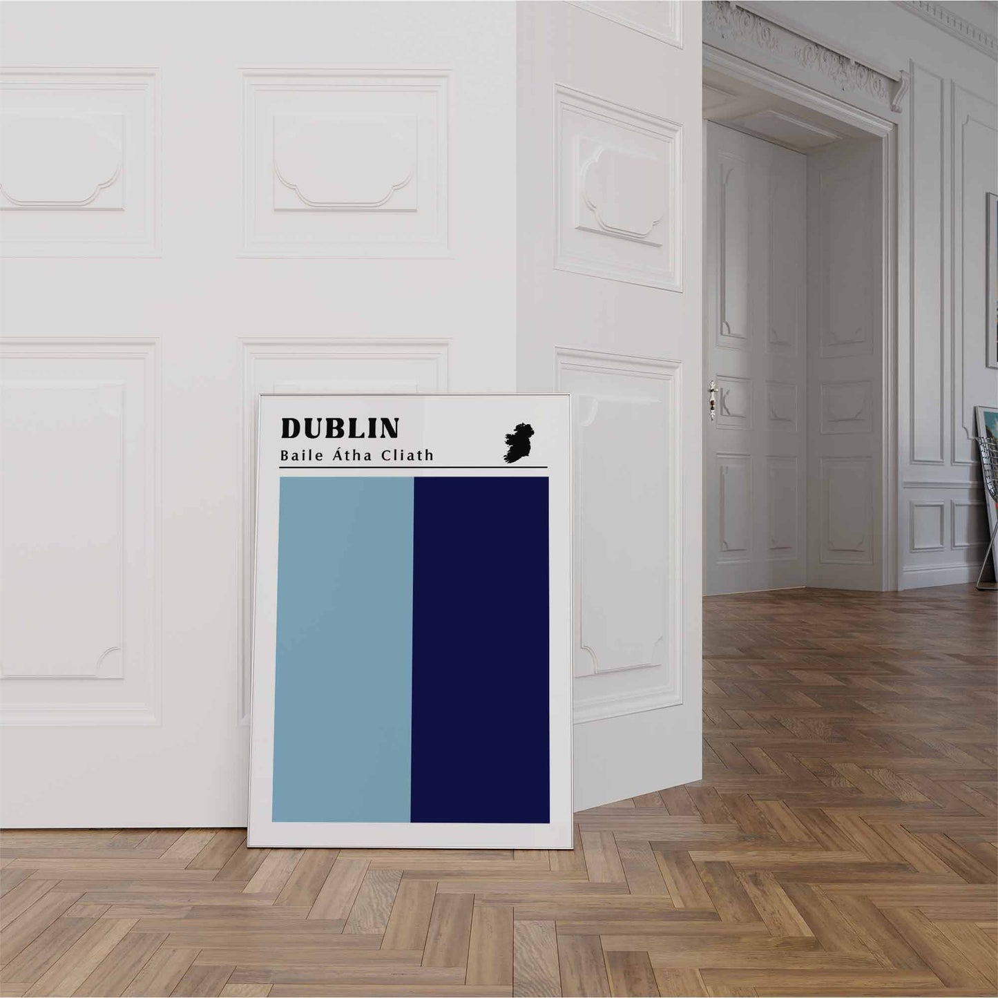 Dublin Flag Print white frame