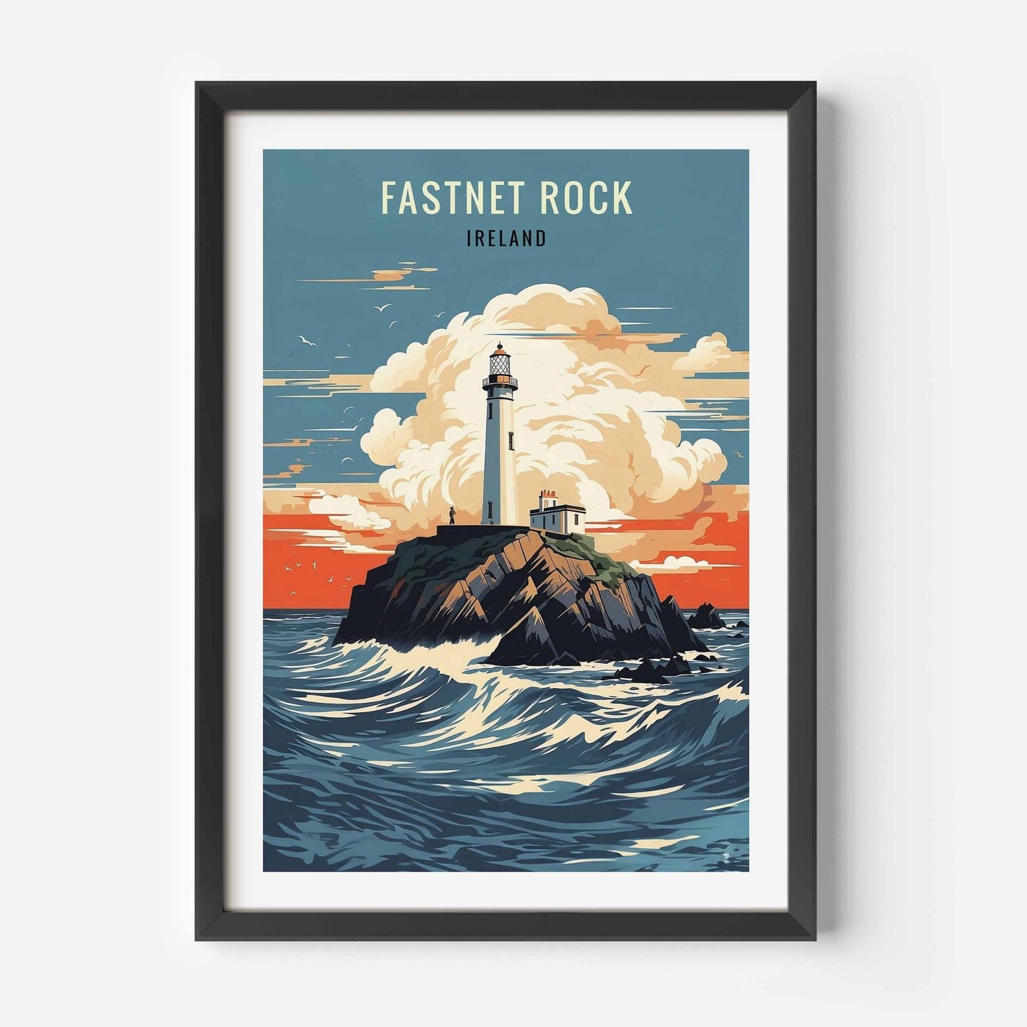 Fastnet Rock Print black frame