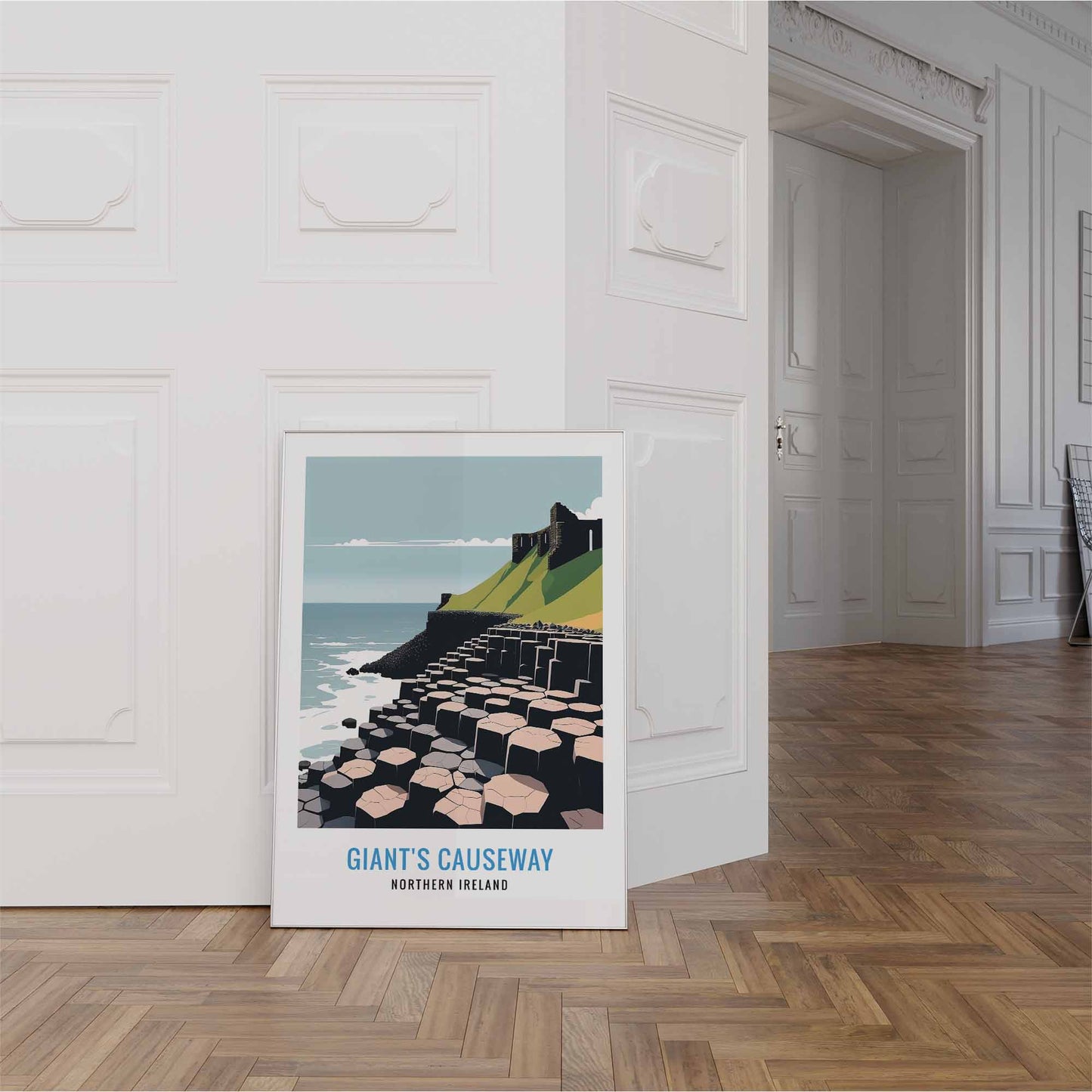 Giant's causeway print white frame