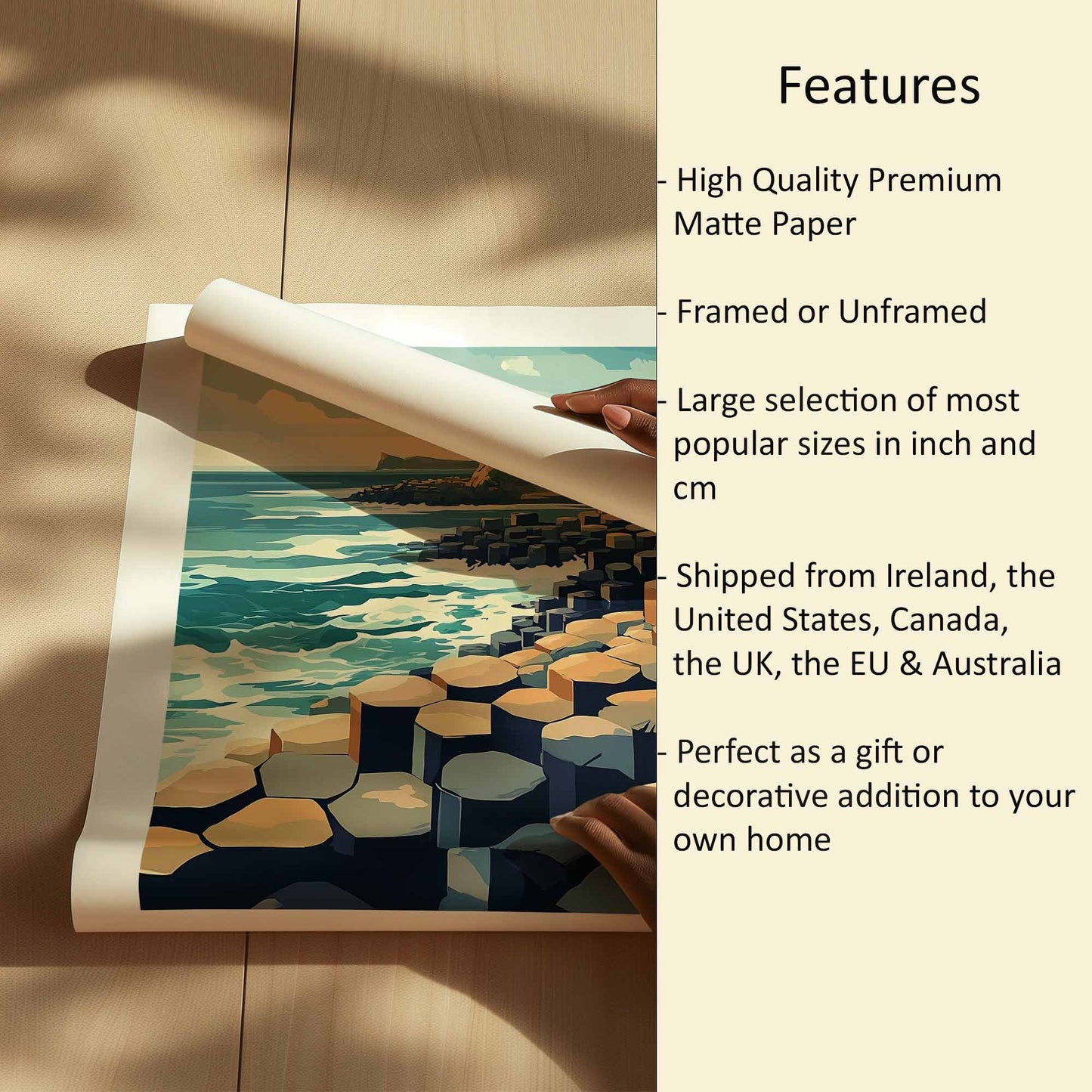 Features Giant's causeway print