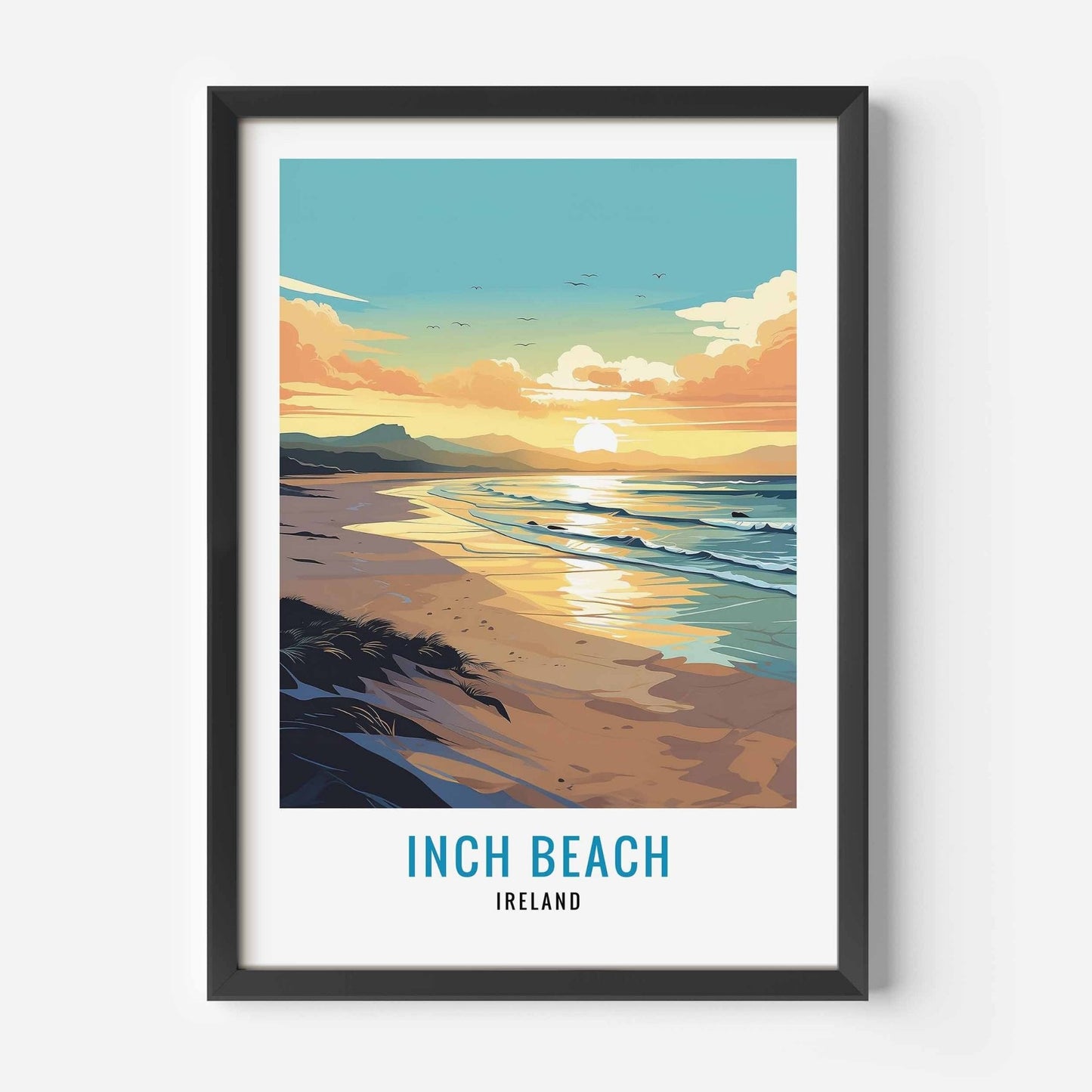 Inch Beach print black frame