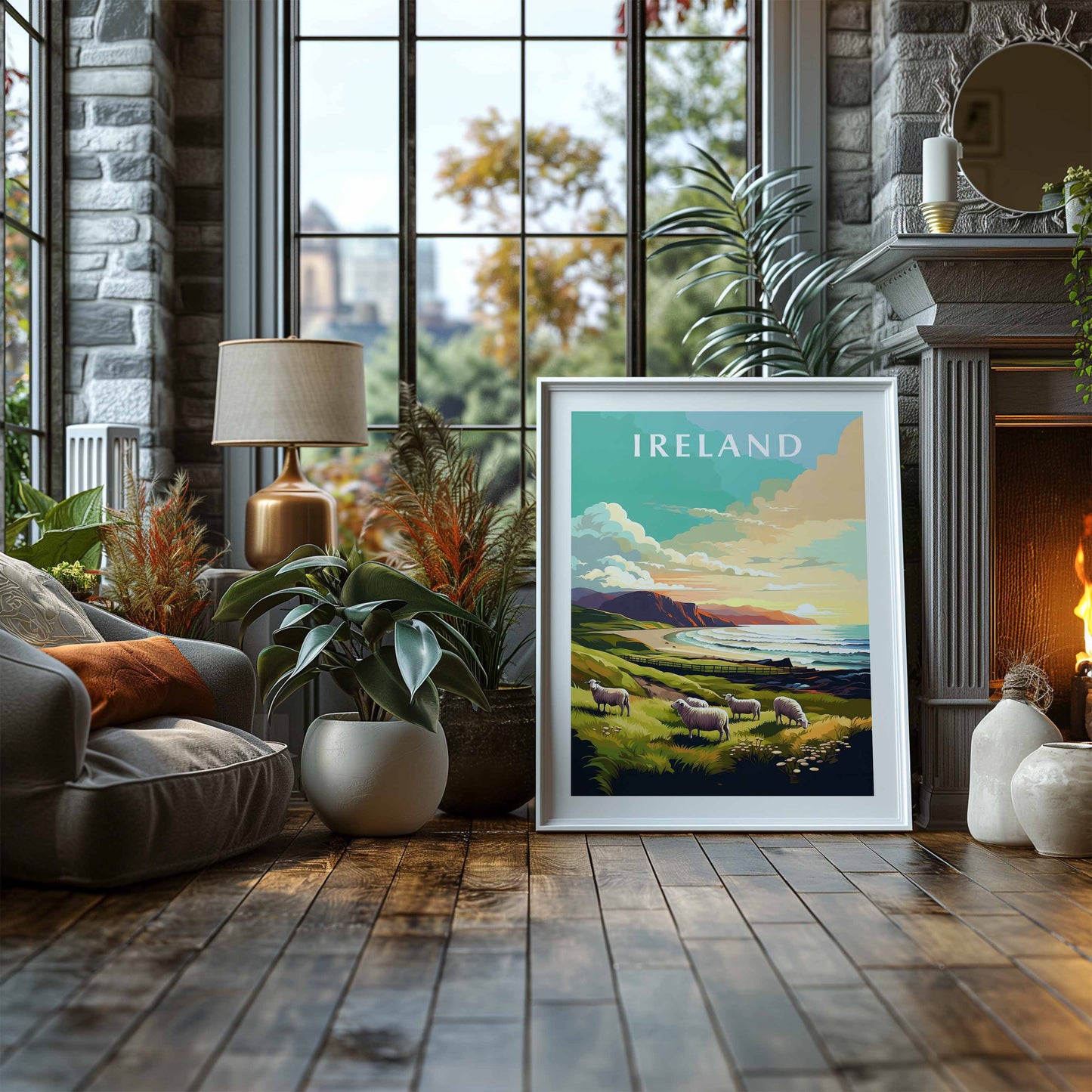 Ireland Print white frame