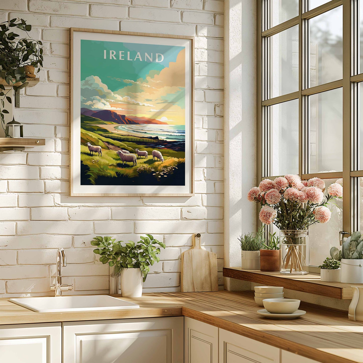 Ireland print wooden frame