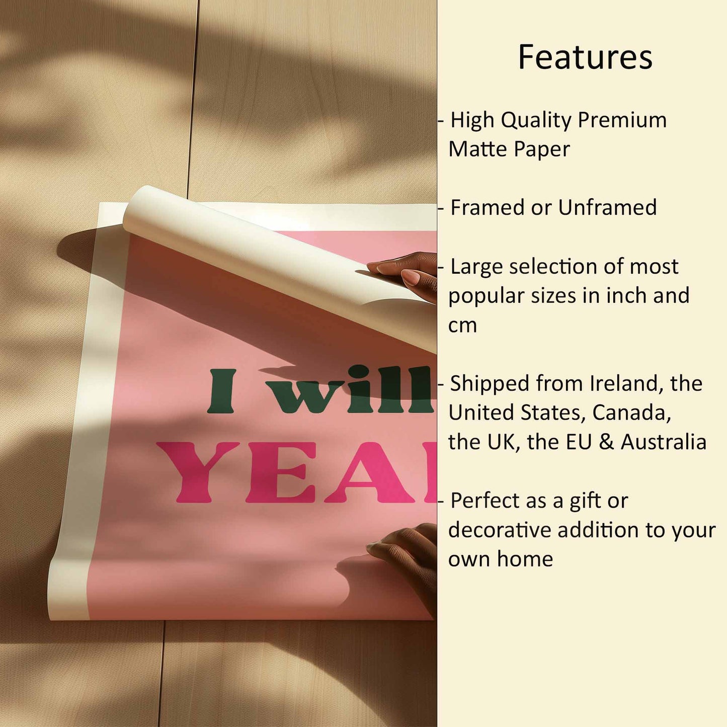 I will yeah Print Features