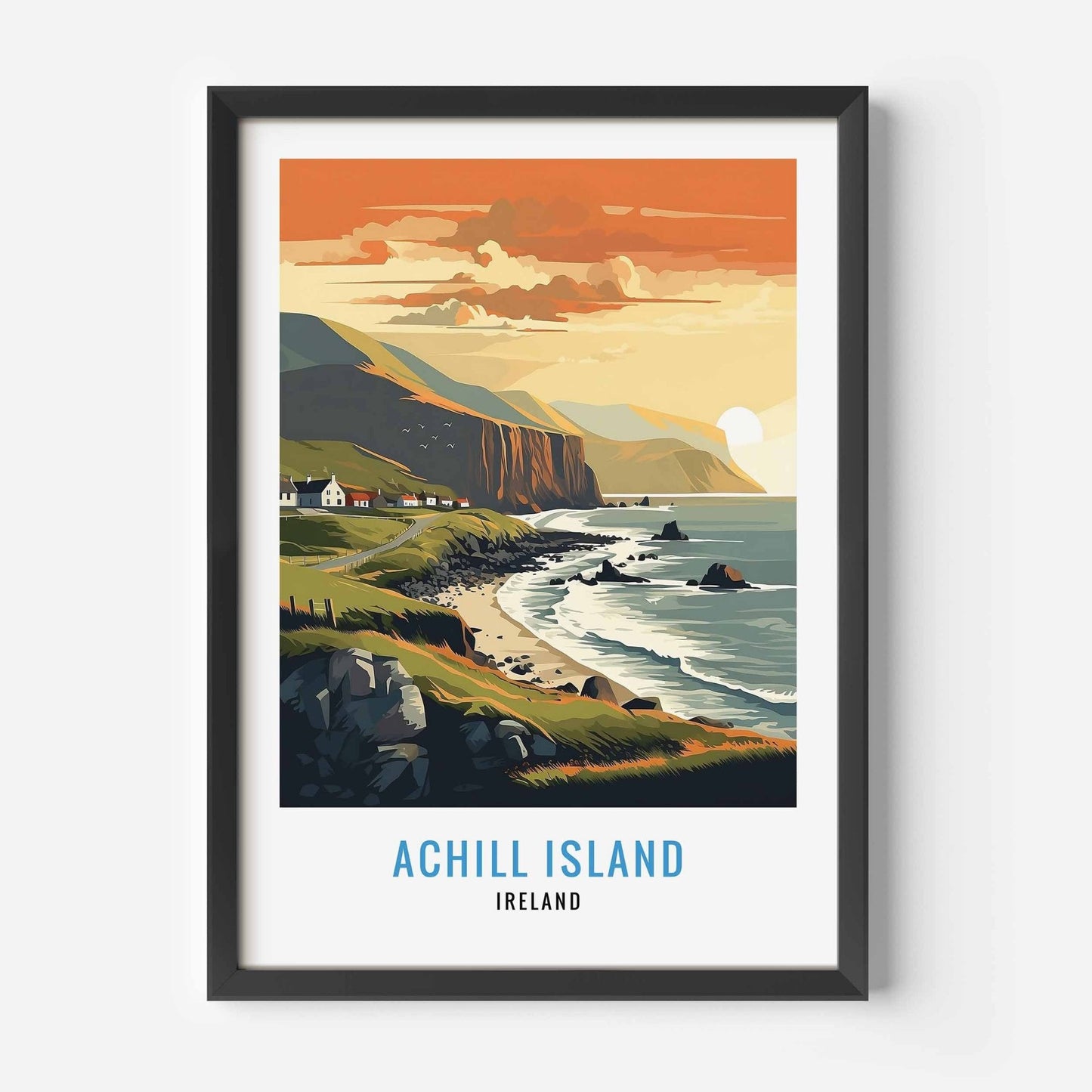 Achill Island Print black frame