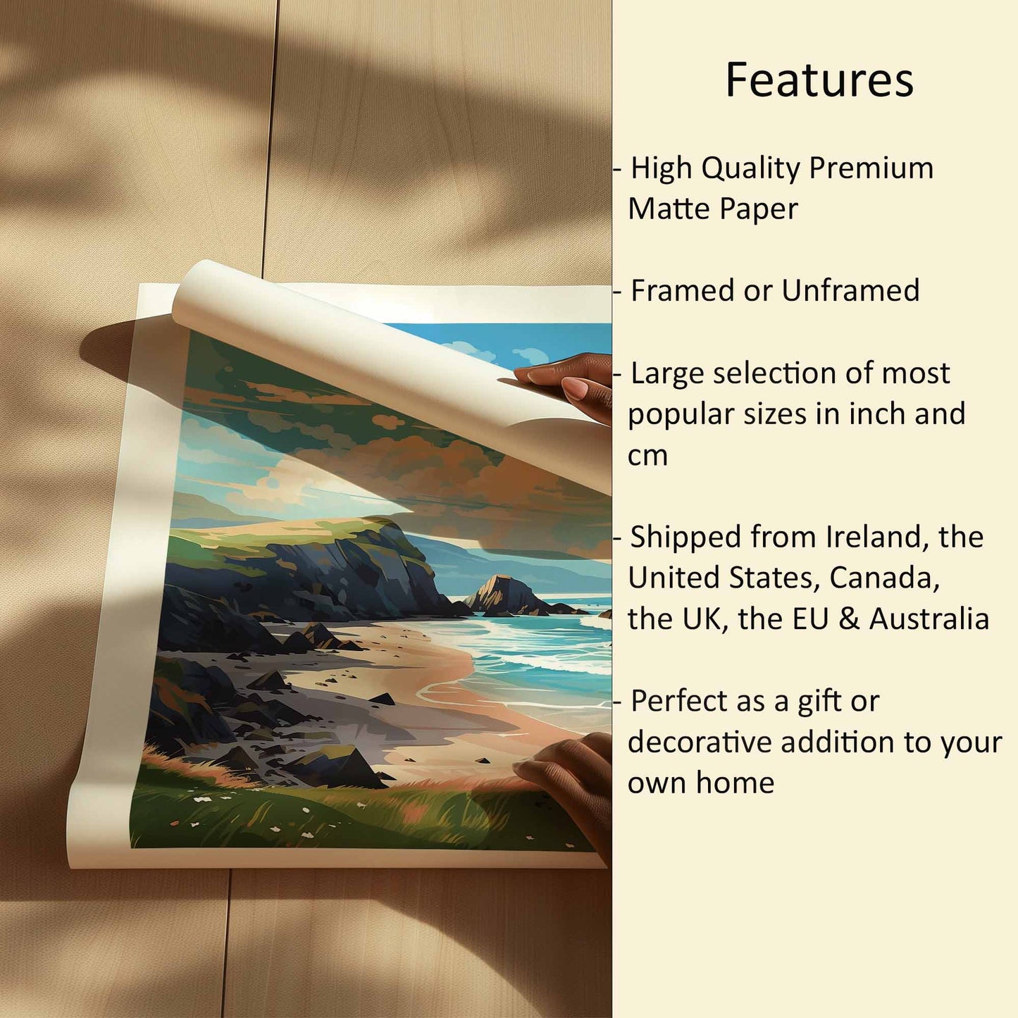 Murder Hole Beach Print Features
