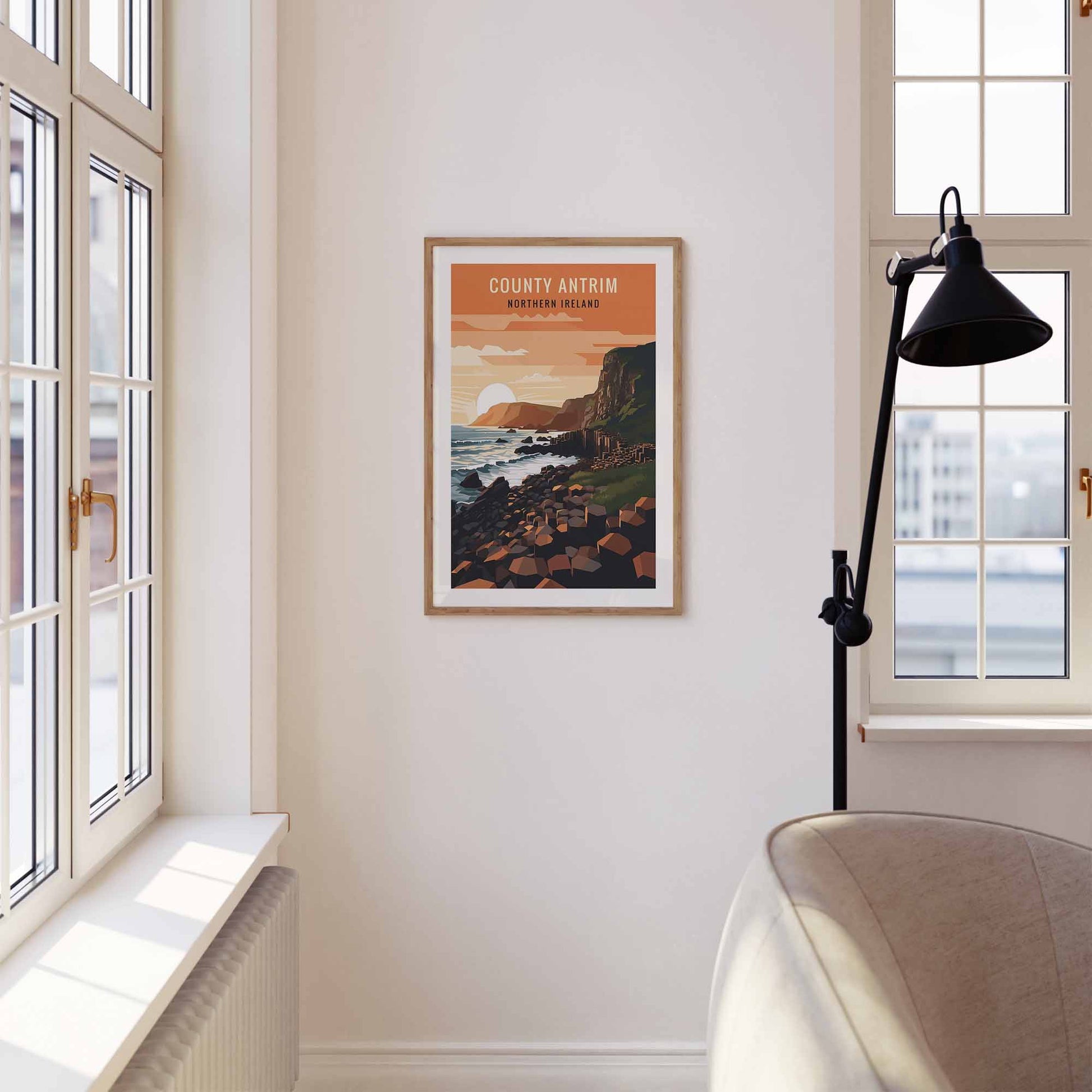 Antrim print wooden frame