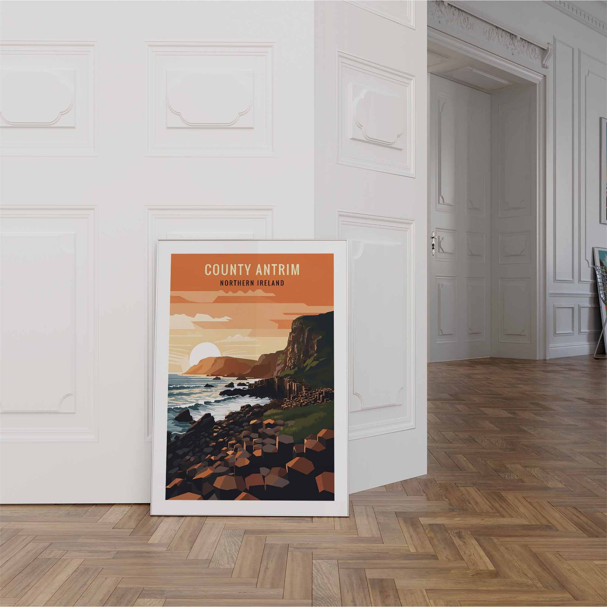 Antrim print white frame