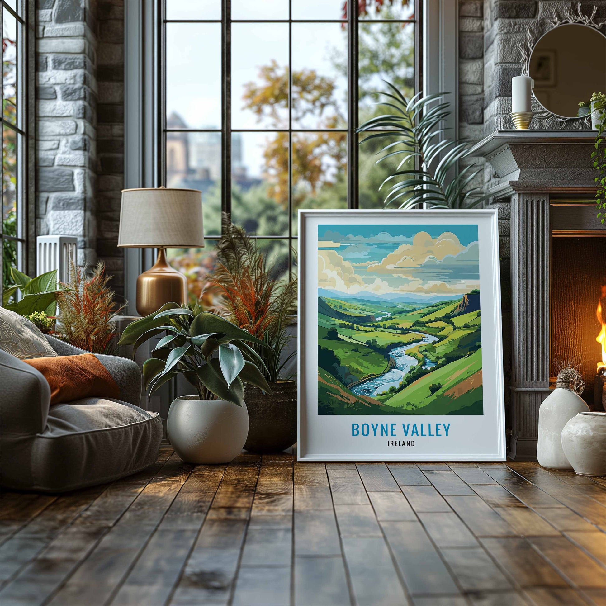 Boyne Valley Print white frame