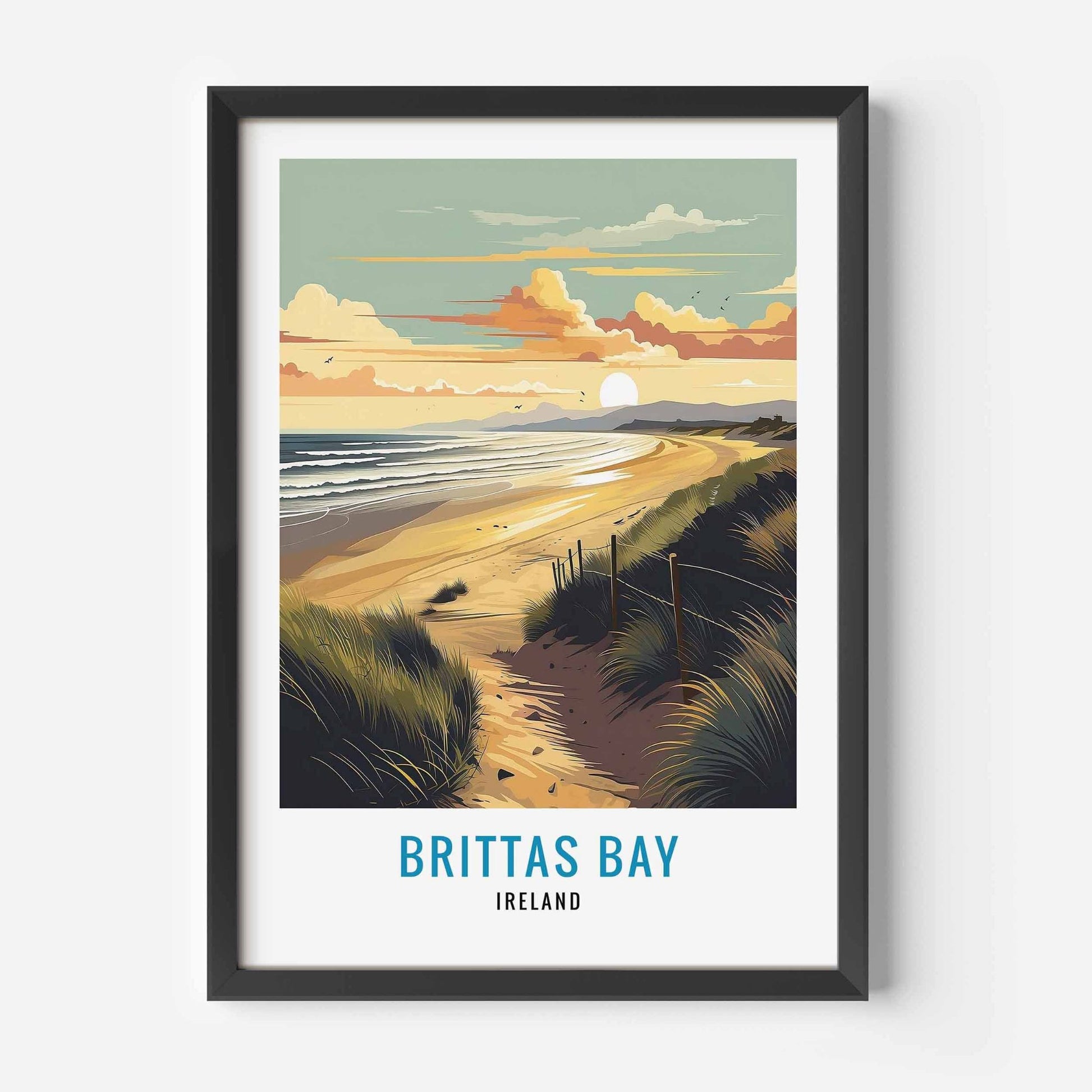 Brittas Bay Print black frame