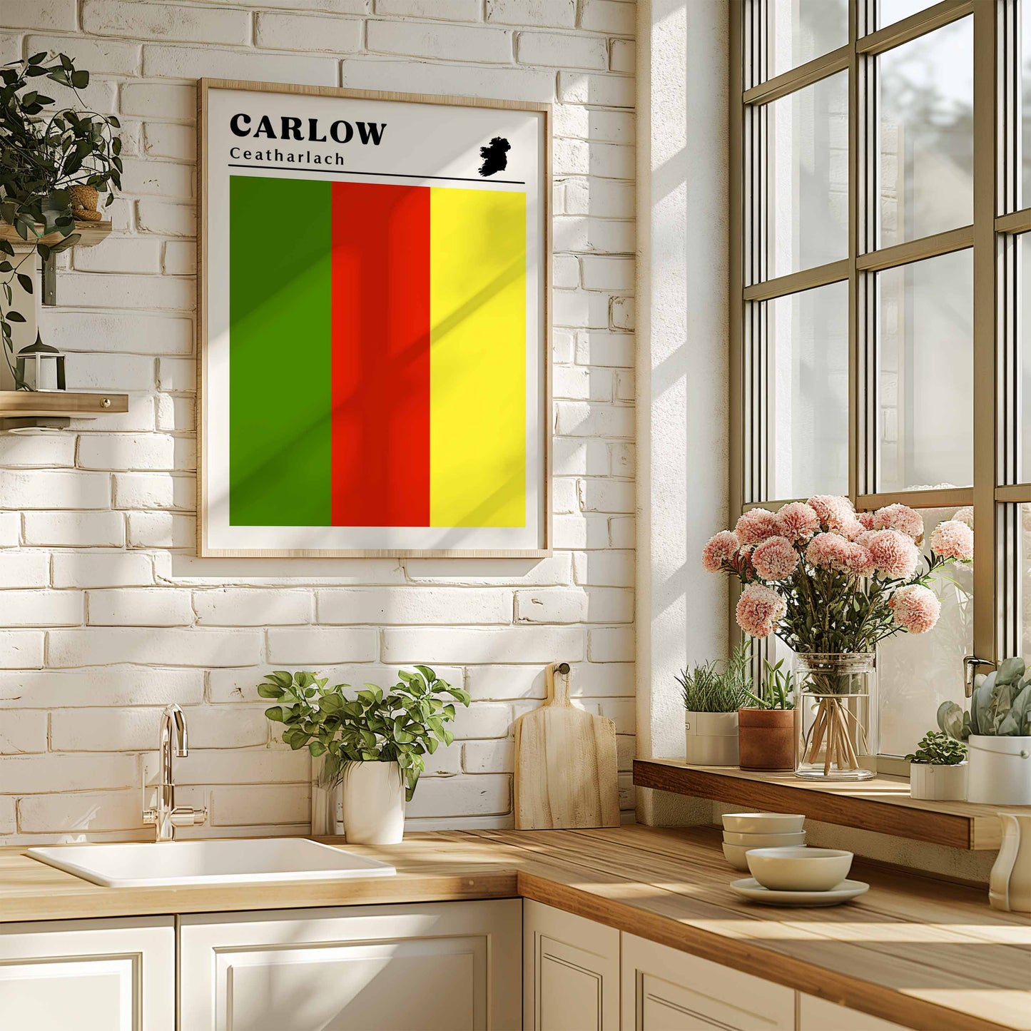 Carlow Flag Print wooden frame