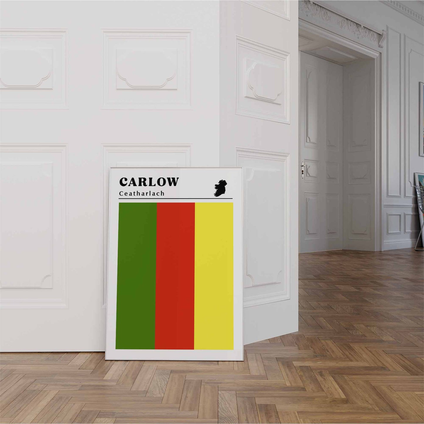 Carlow Flag Print white frame