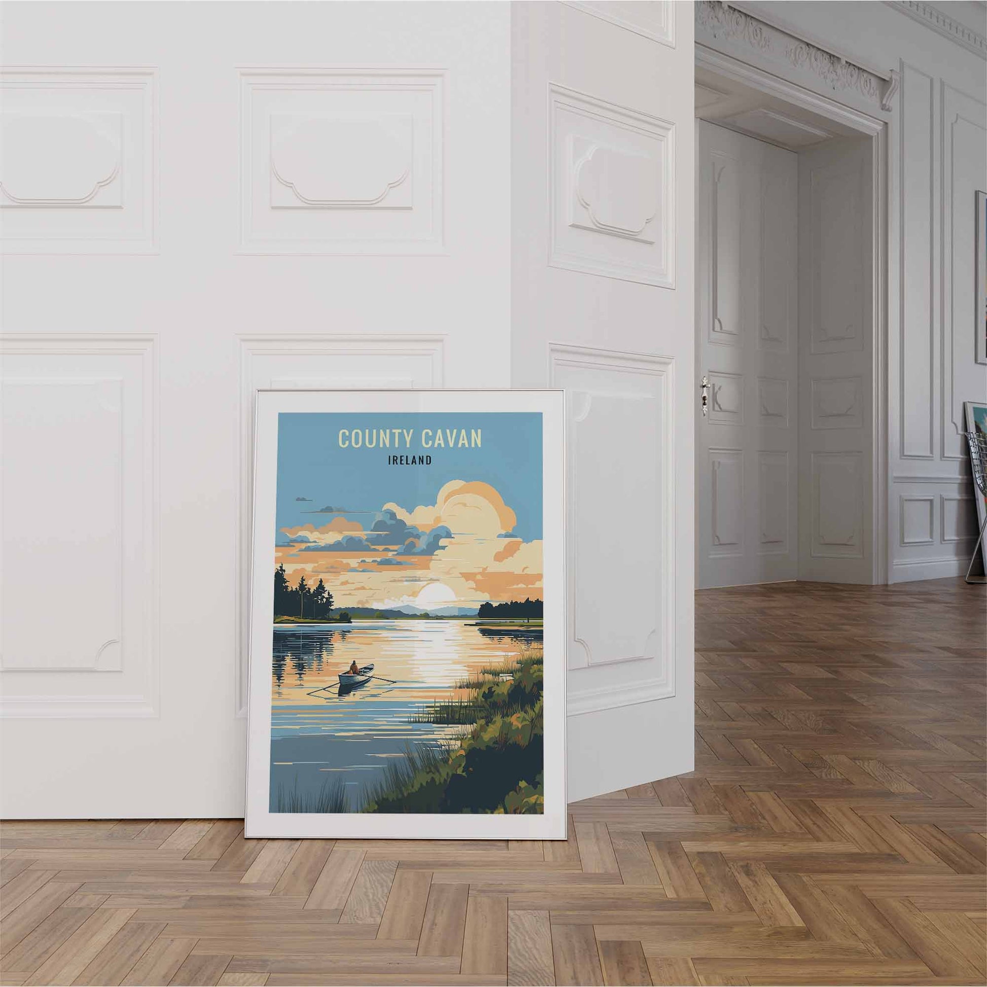 Cavan print white frame