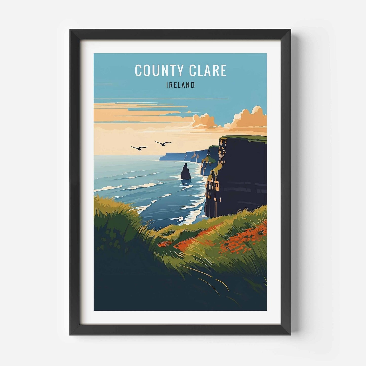 Clare print black frame