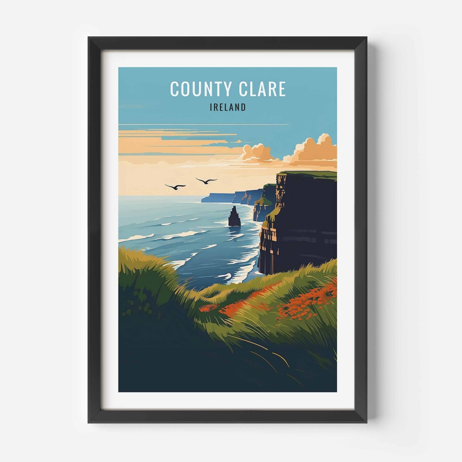 Clare print black frame