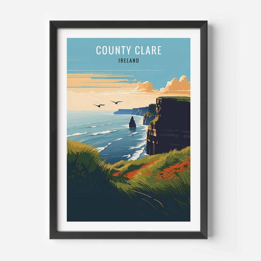 Clare print black frame