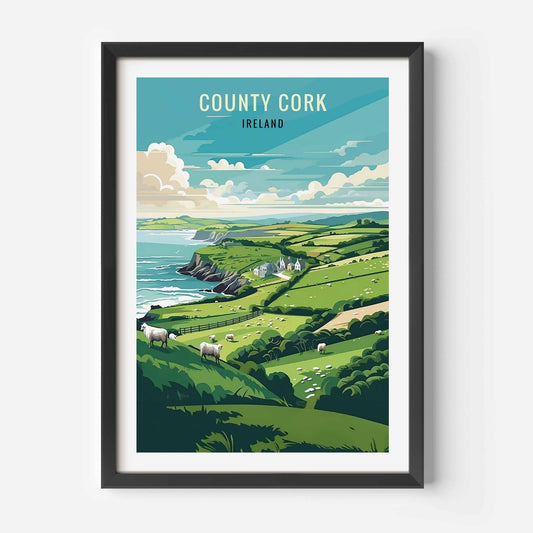 Cork print black frame