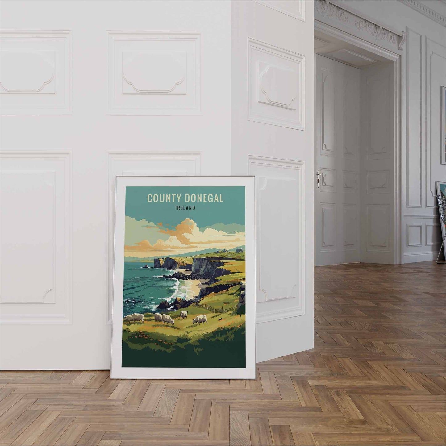 Donegal print white frame