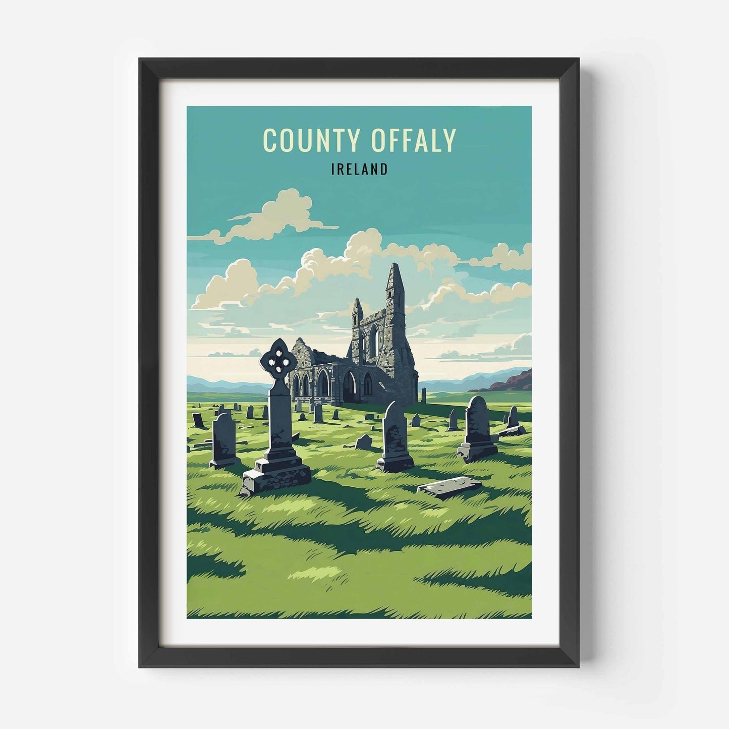 Offaly Print black frame