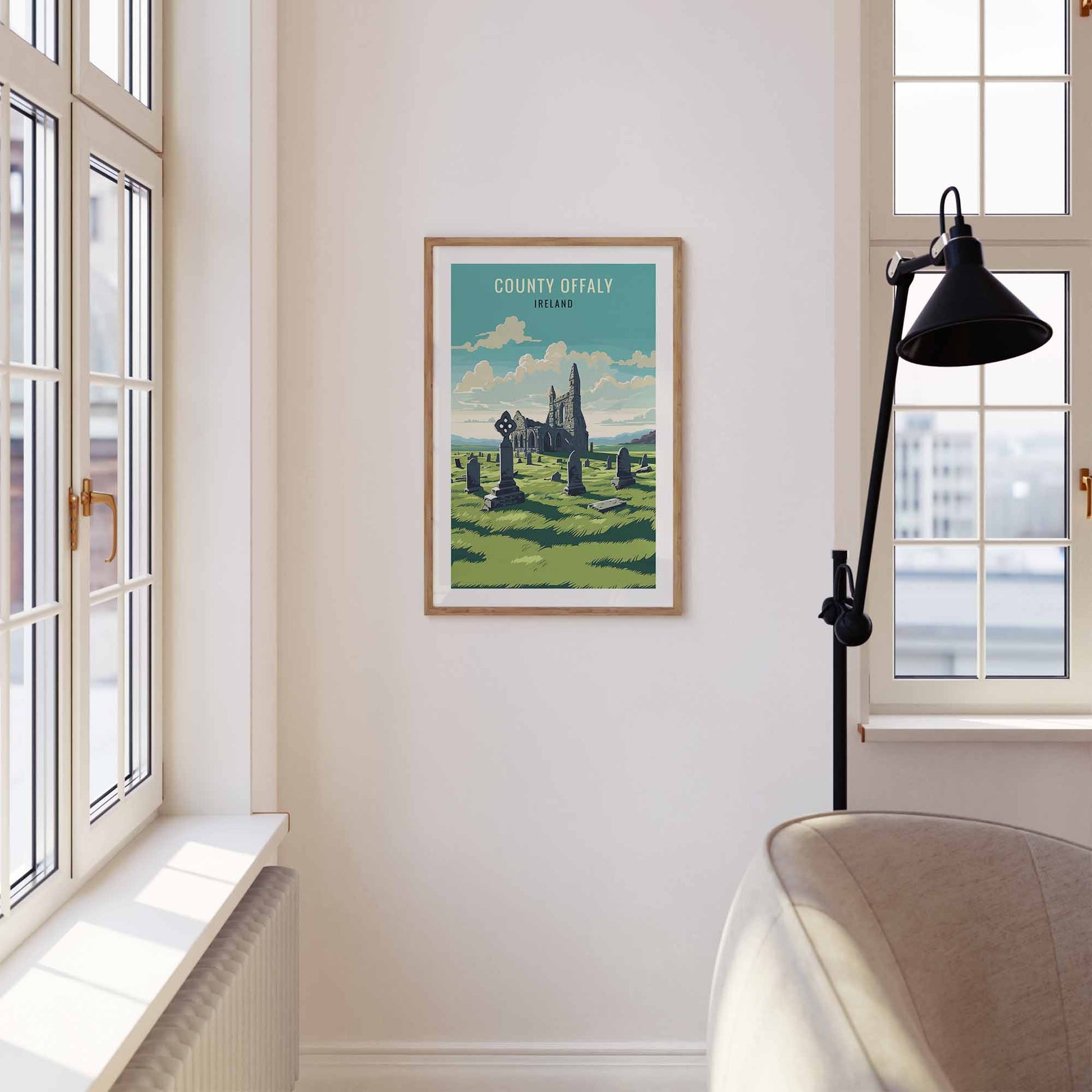 Offaly print wooden frame