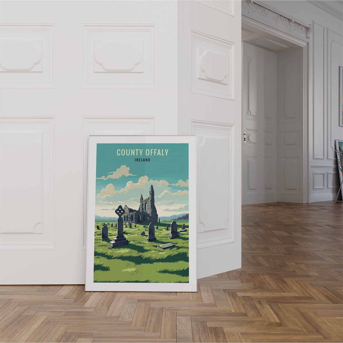 Offaly print white frame
