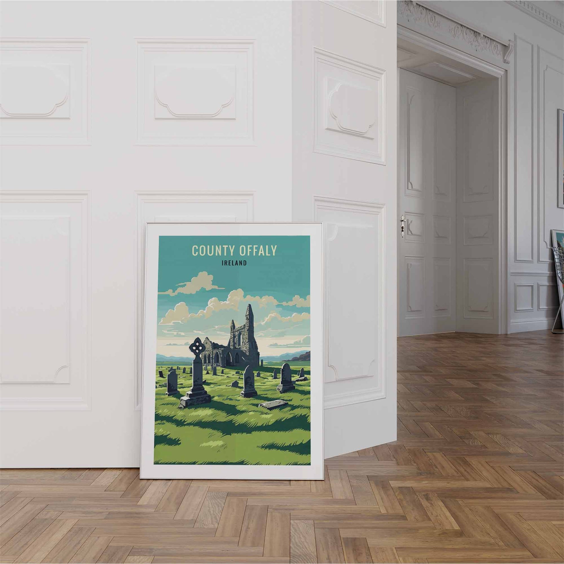 Offaly print white frame