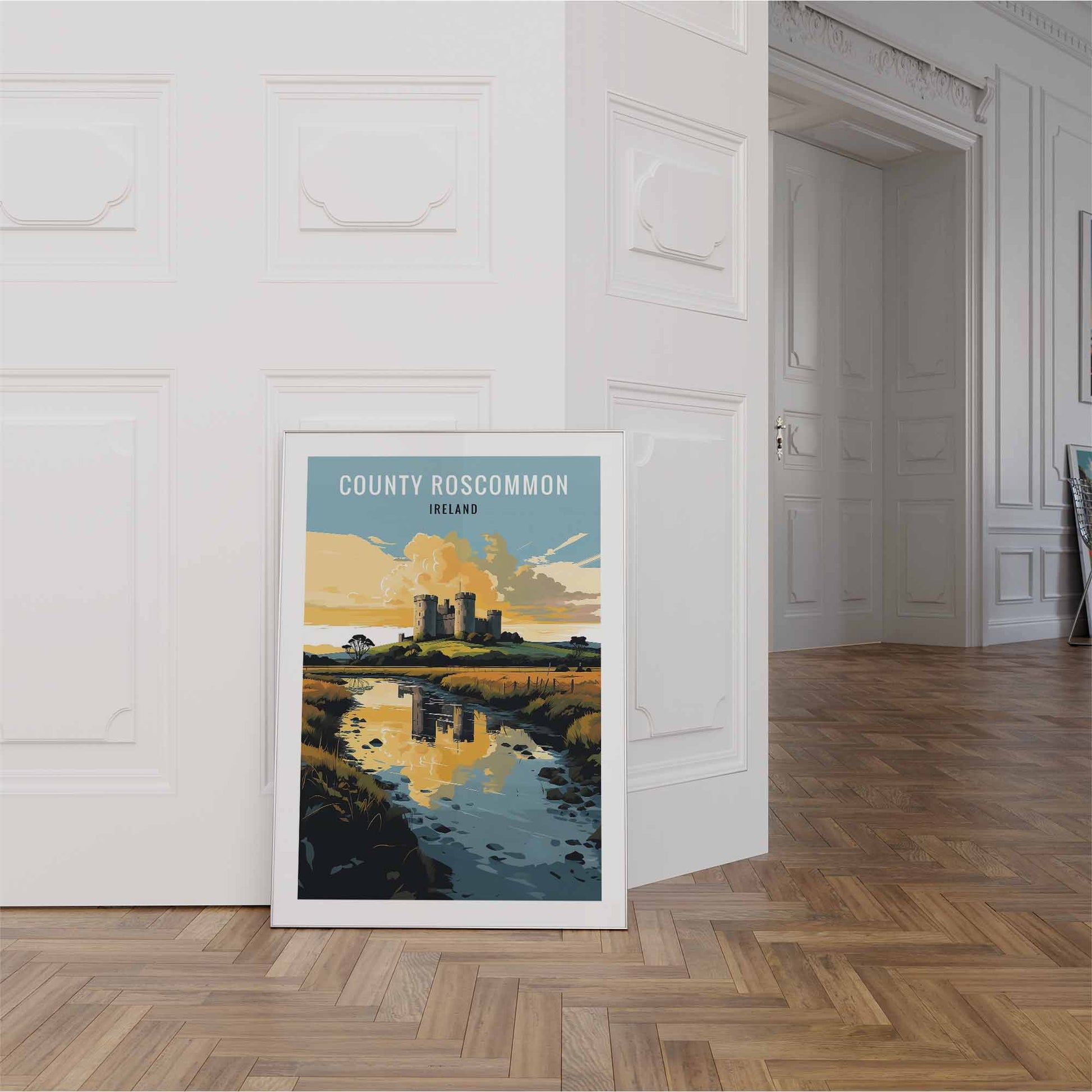 Roscommon print white frame