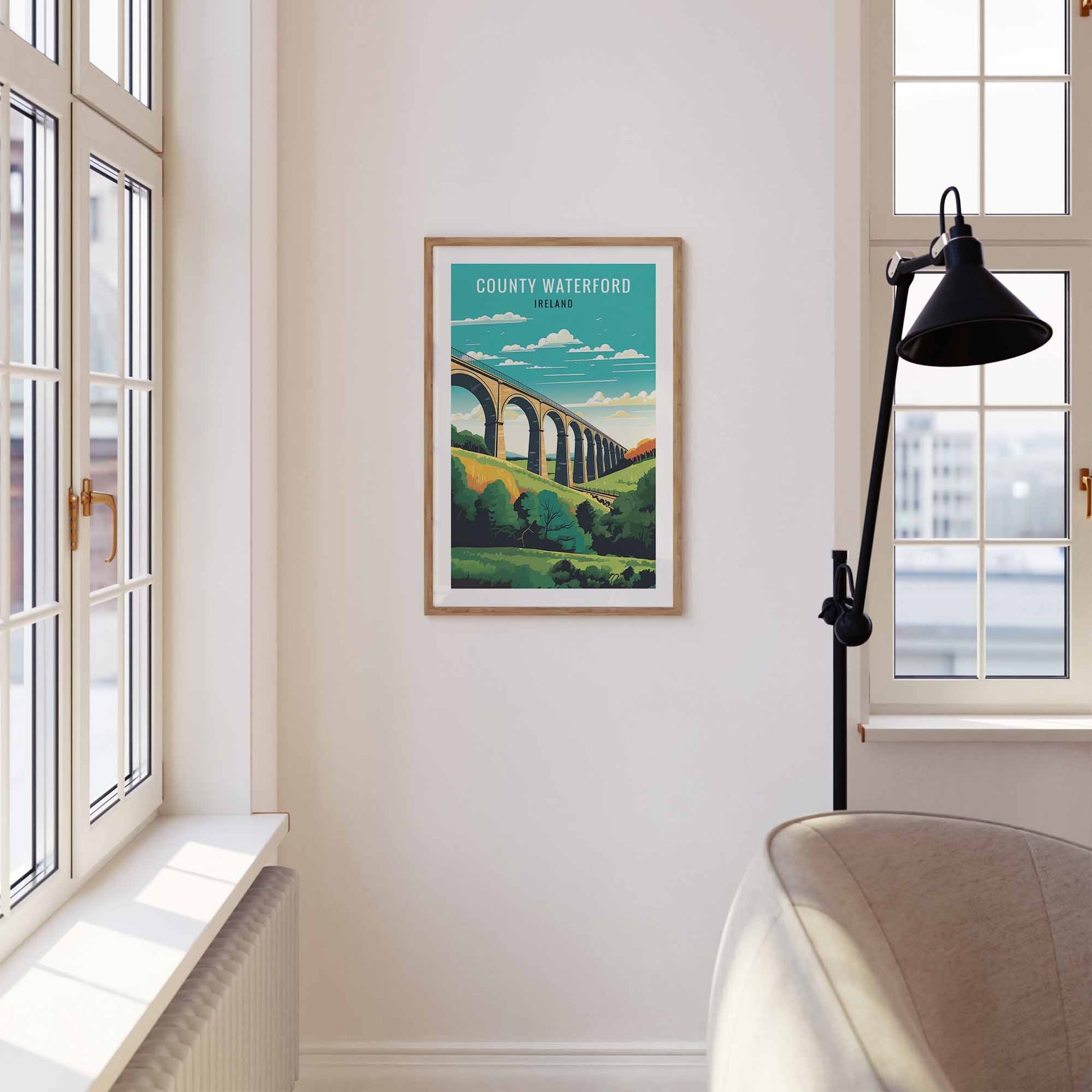 Waterford print wooden frame