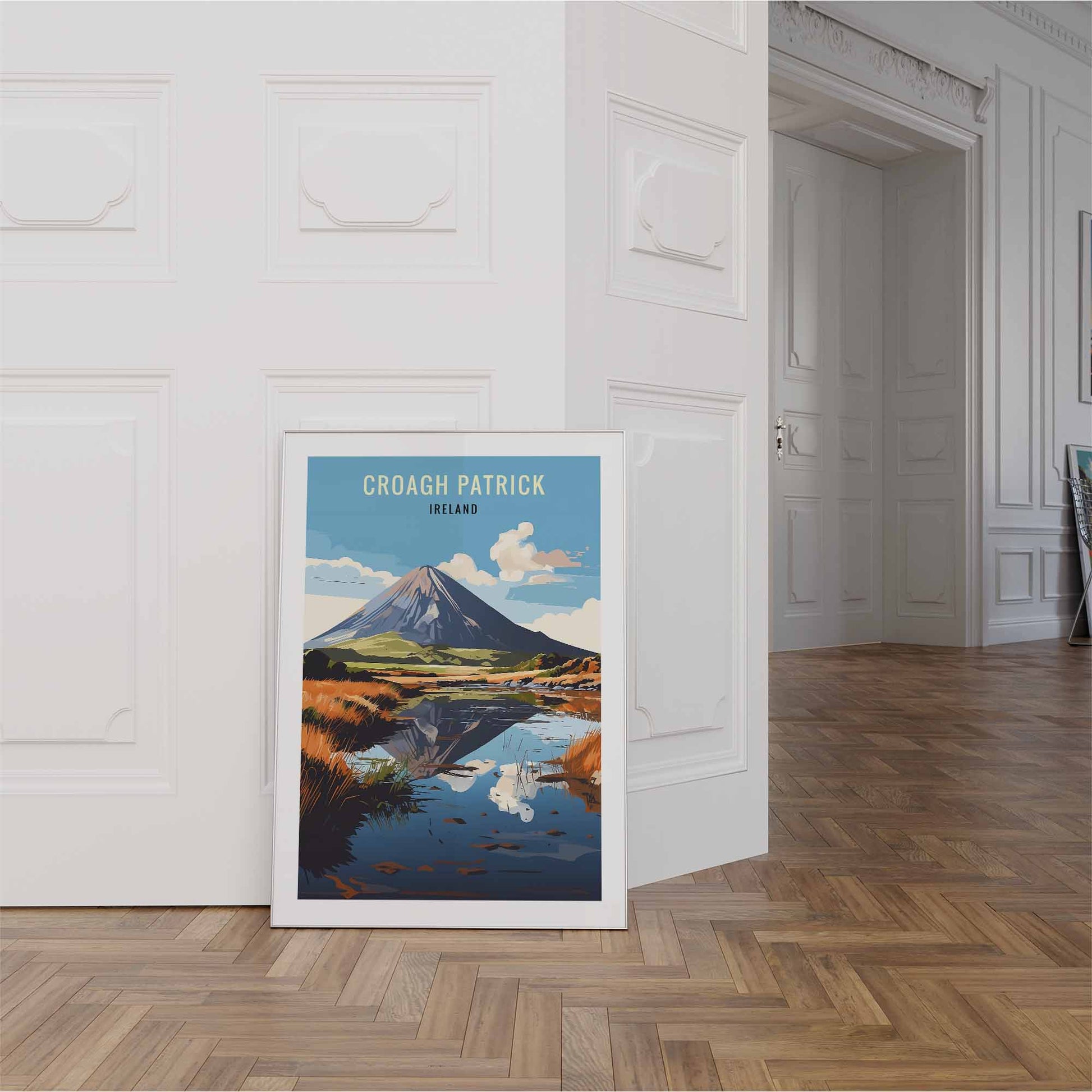 Croagh Patrick Print white frame