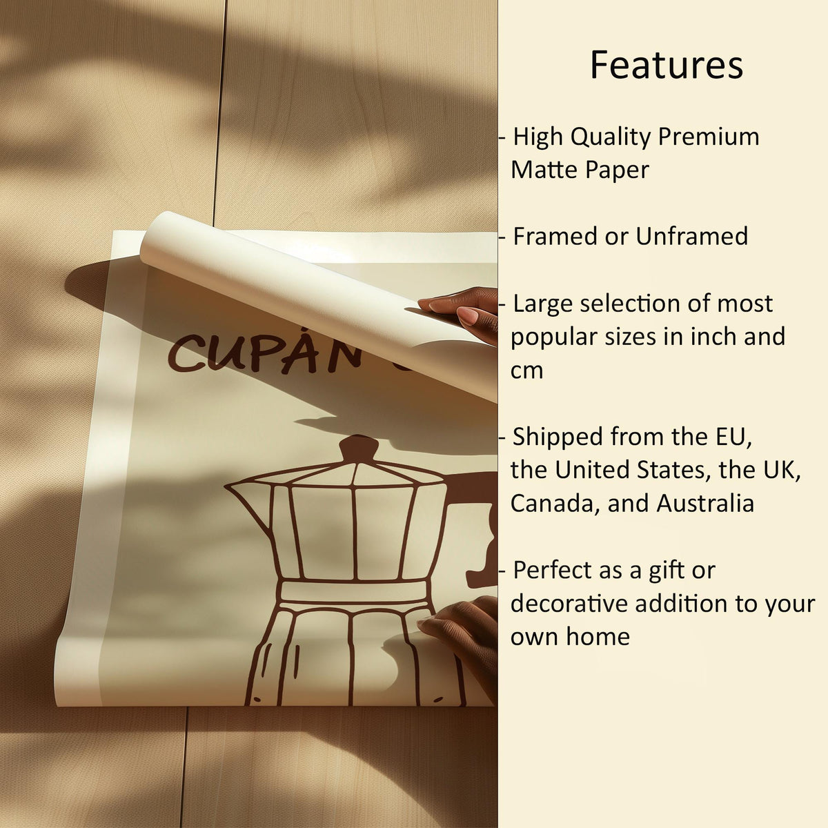 Cupán Caife Print Features
