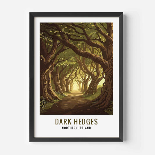 Dark Hedges Print black frame