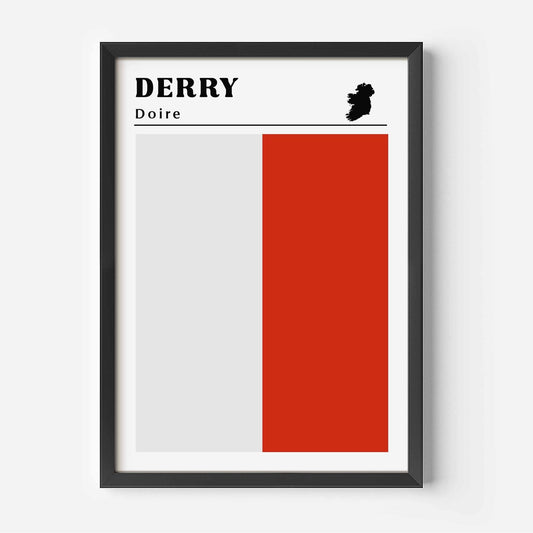 Derry Flag Print black frame