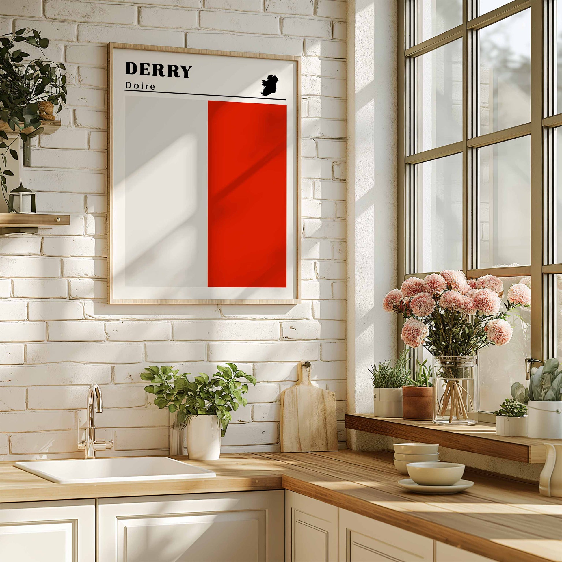 Derry Flag Print wooden Frame