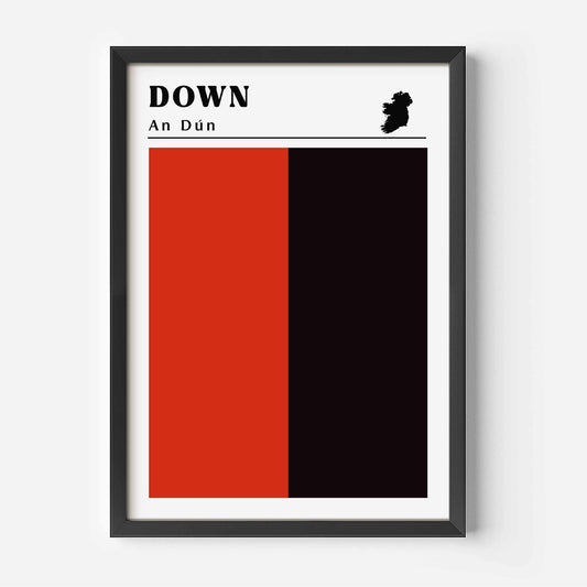 Down Flag Print black frame