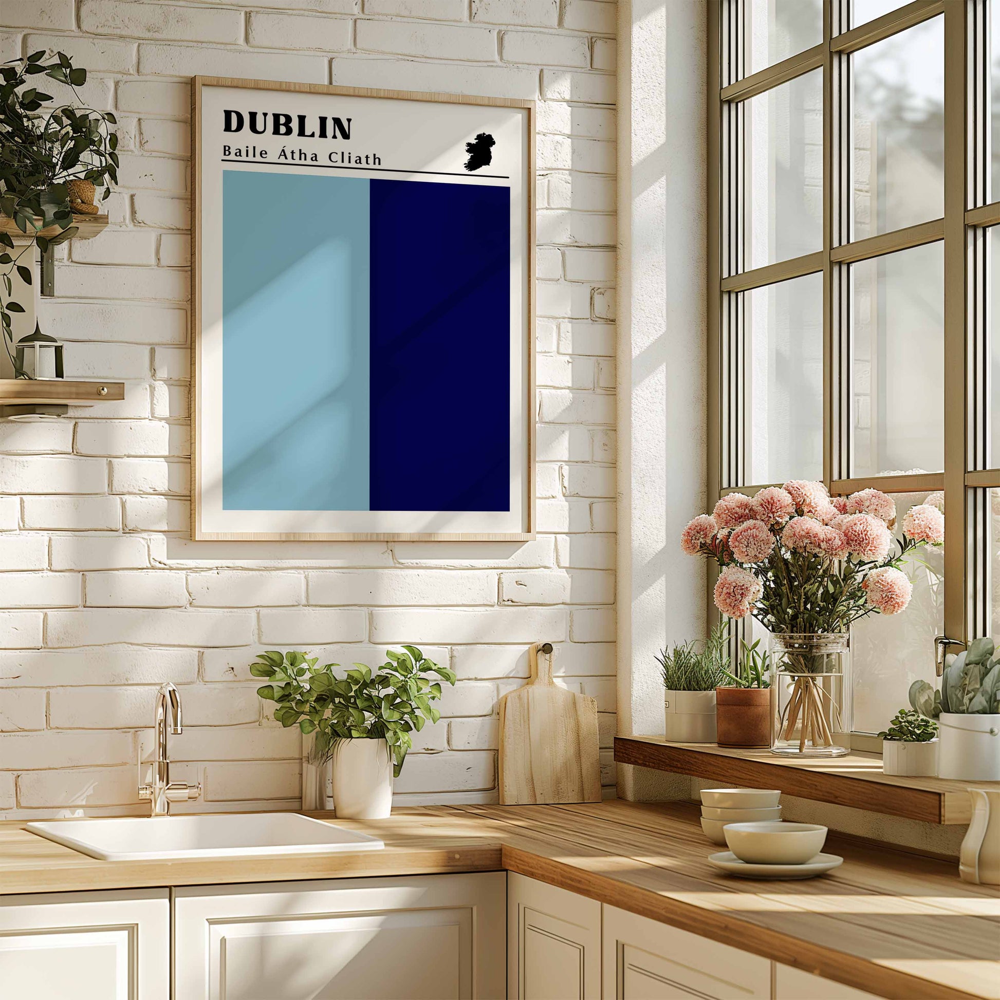 Dublin Flag Print wooden frame