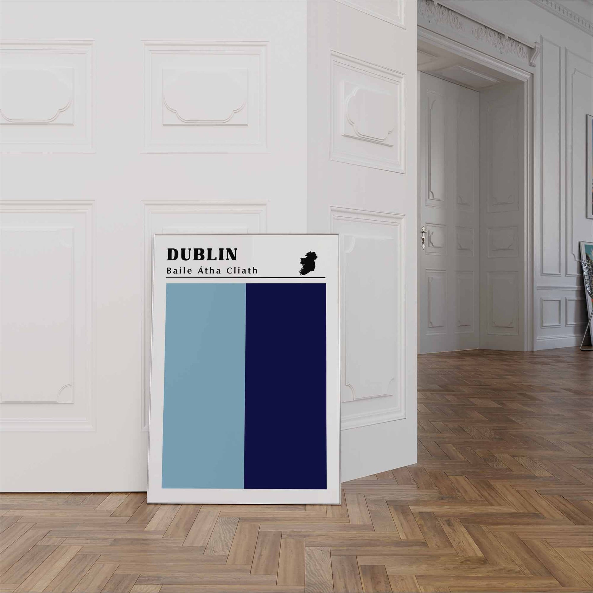 Dublin Flag Print white frame