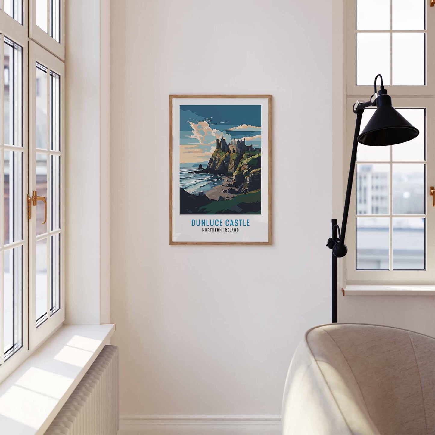 Dunluce Castle print wooden frame