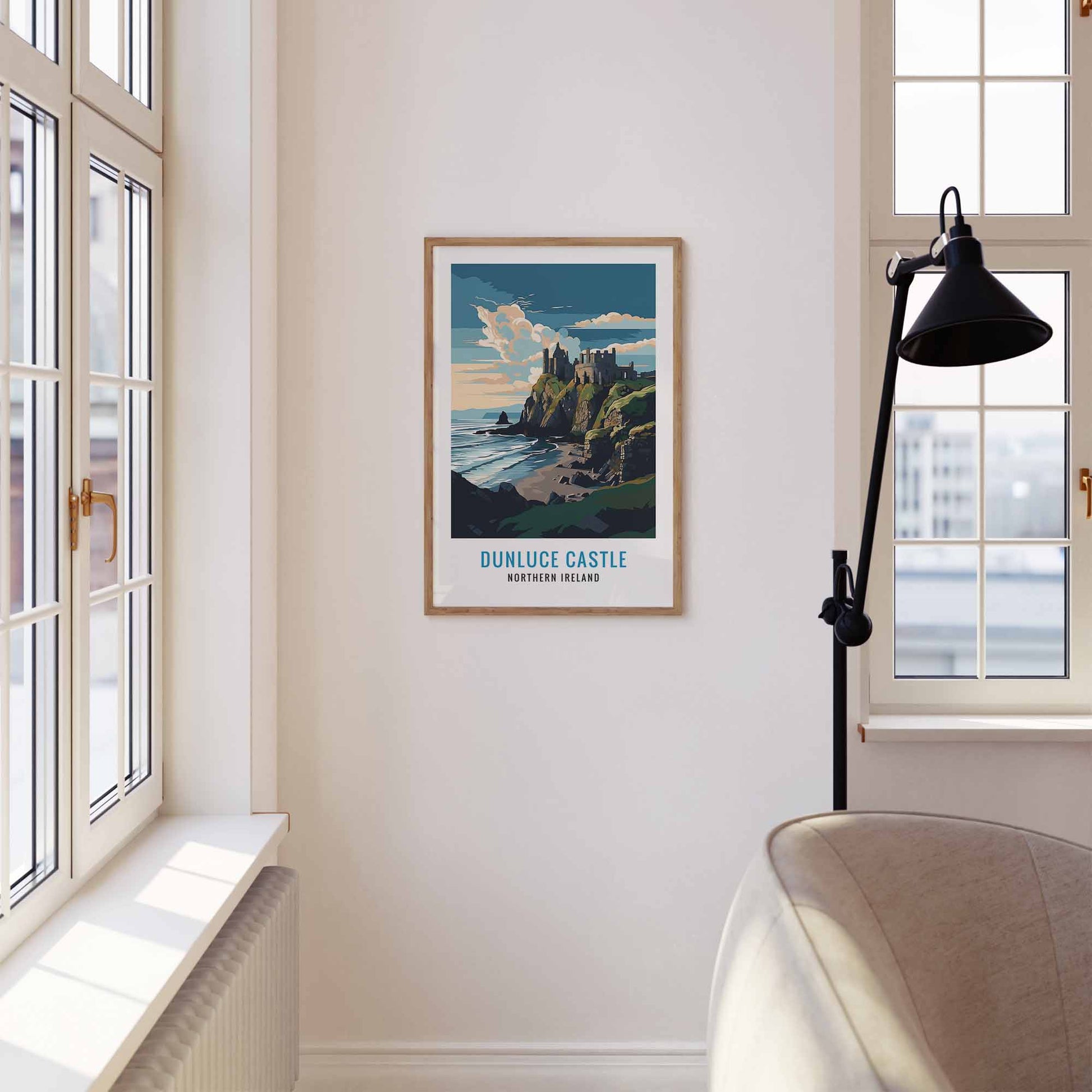 Dunluce Castle print wooden frame