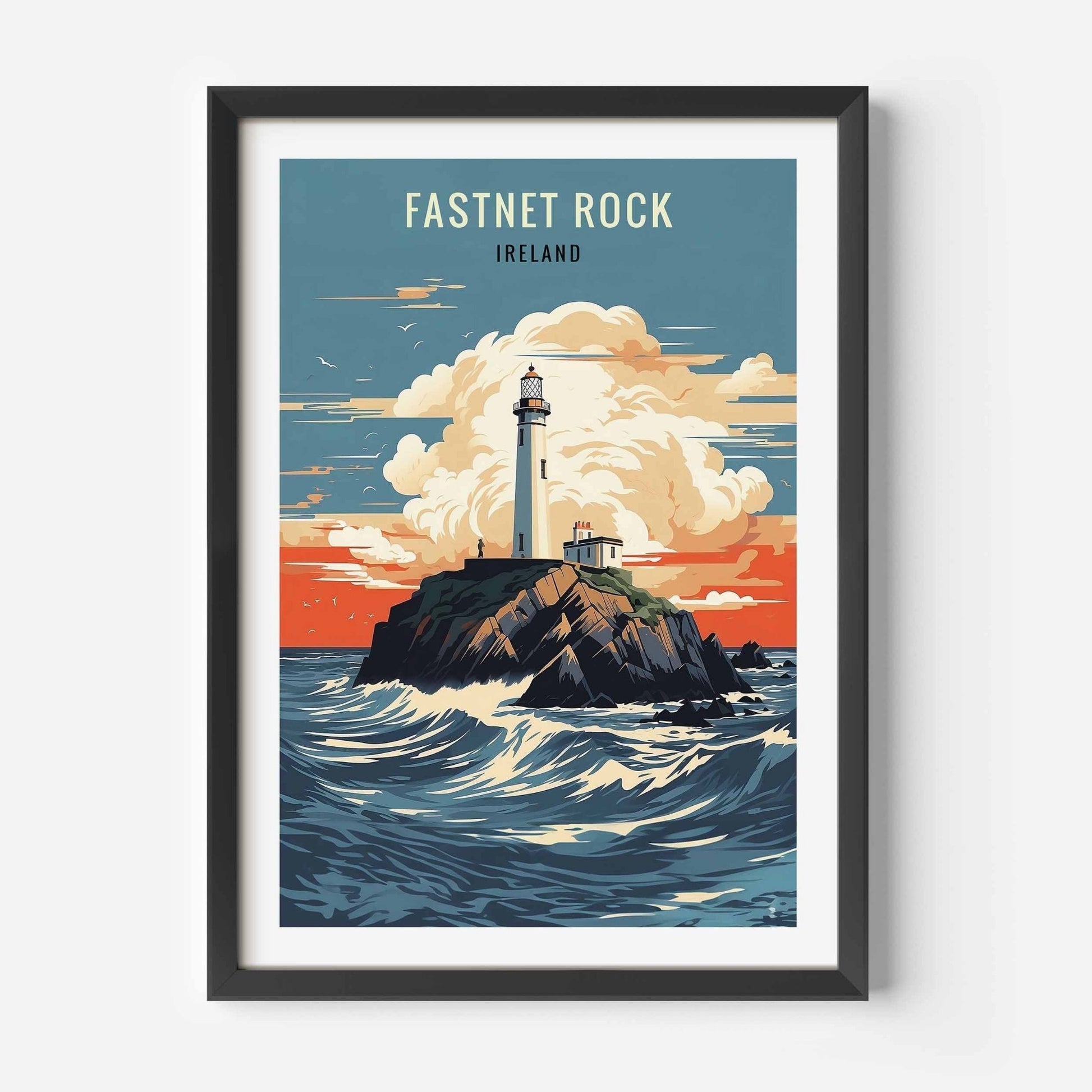 Fastnet Rock Print black frame