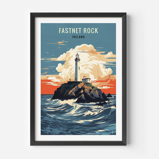 Fastnet Rock Print black frame