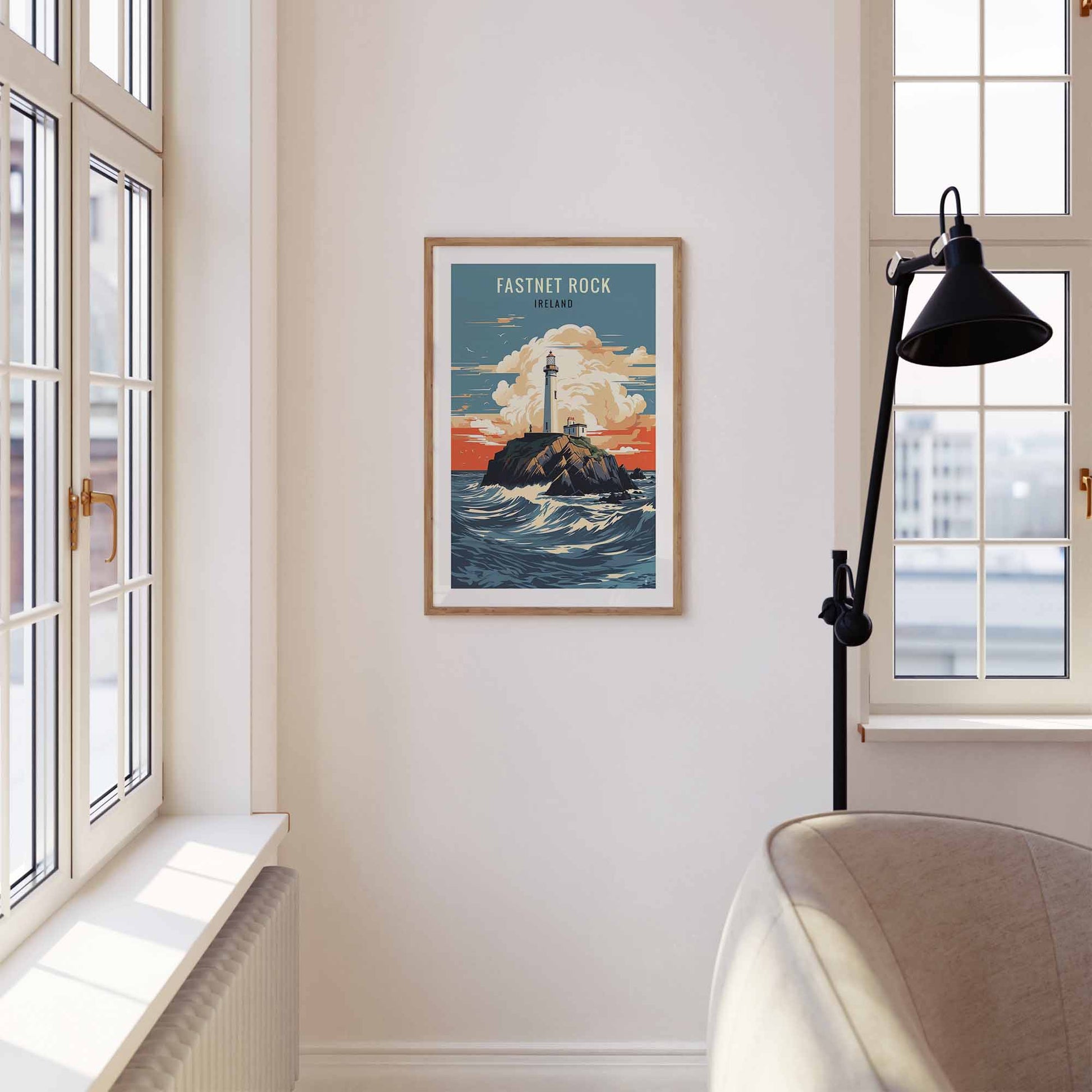 Fastnet Rock Print wooden frame