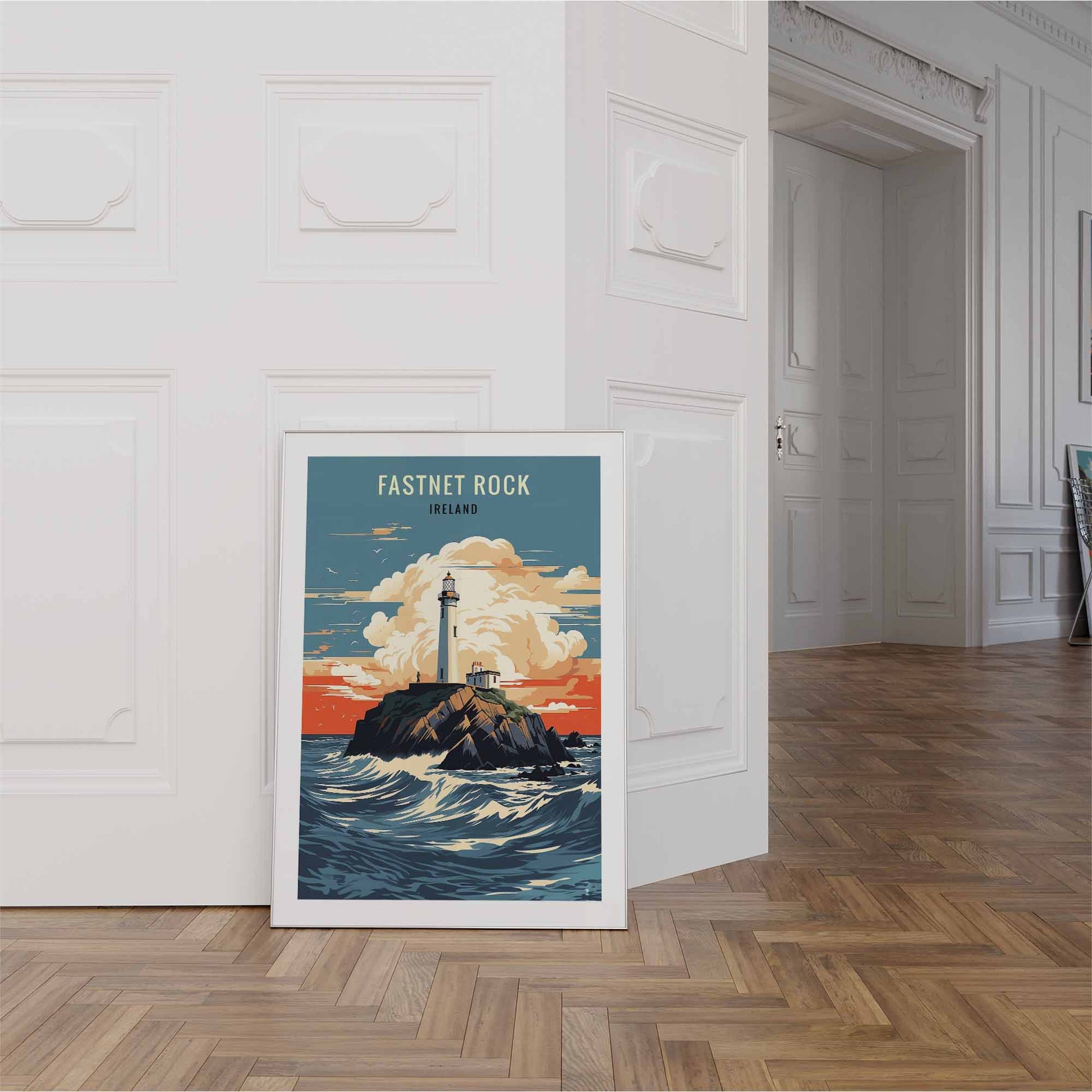 Fastnet Rock Print white frame