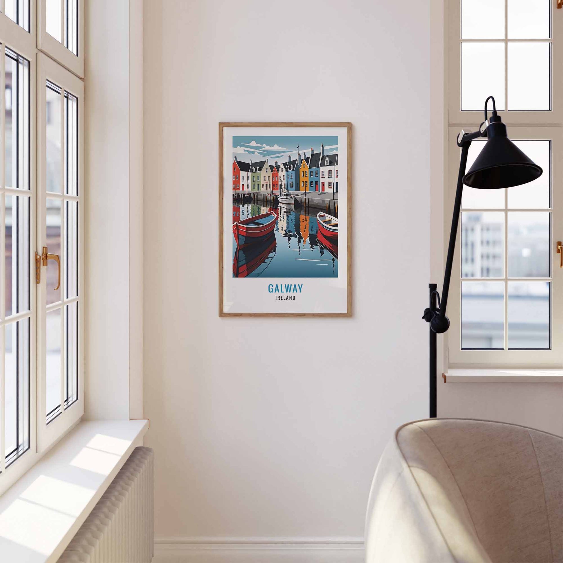 Galway print wooden frame