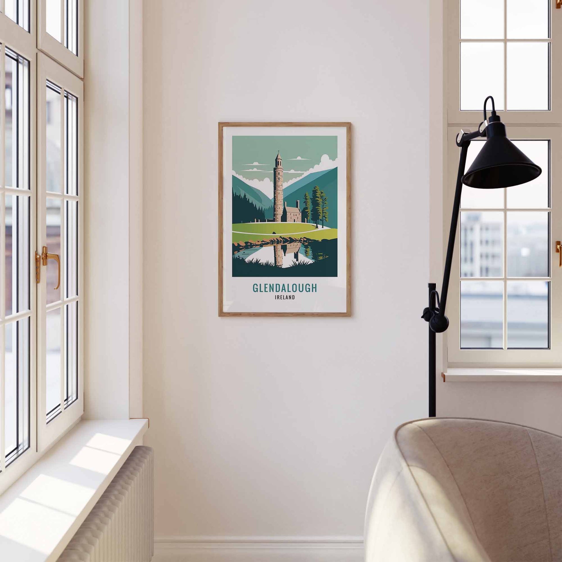 Glendalough print wooden frame