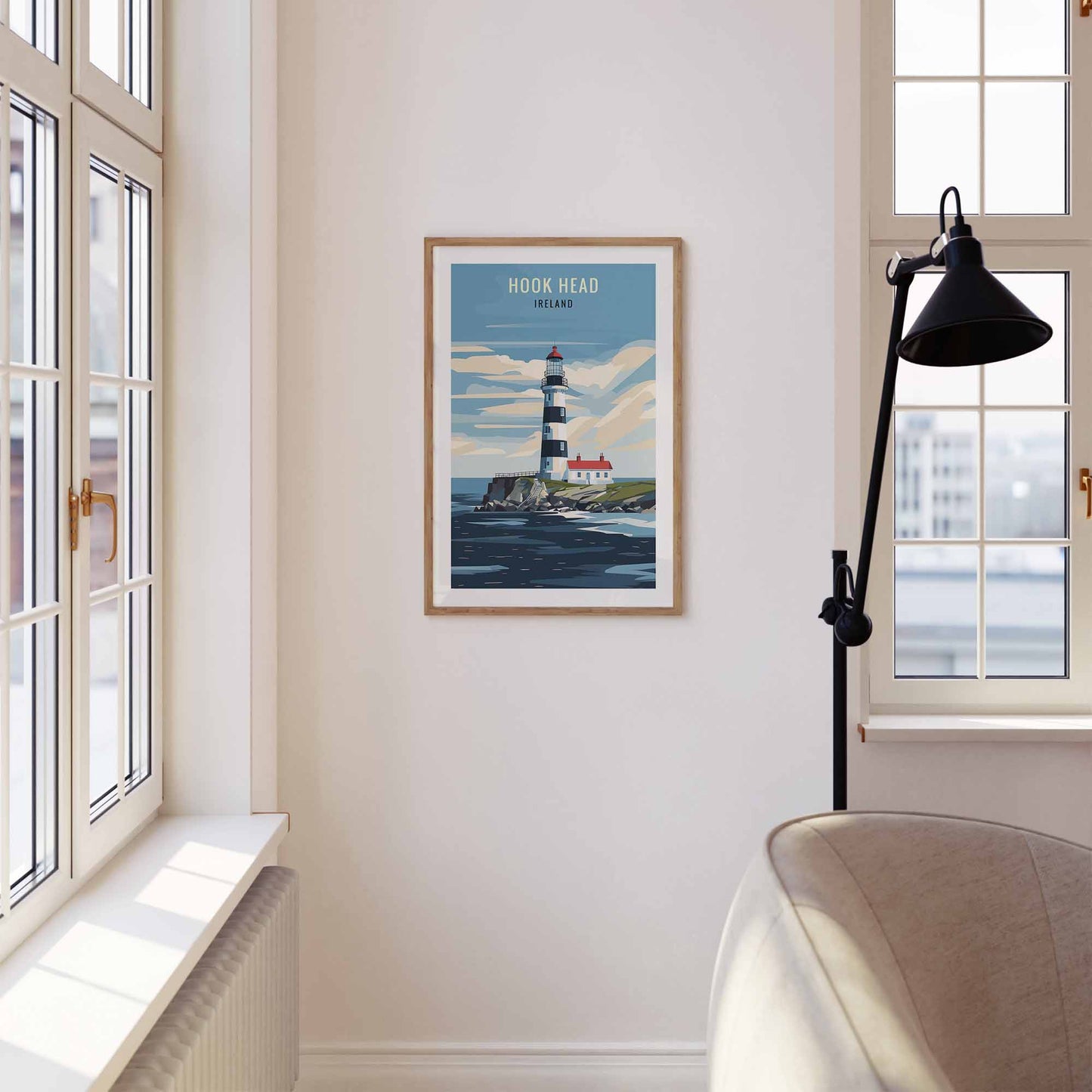 Hook Head print wooden frame