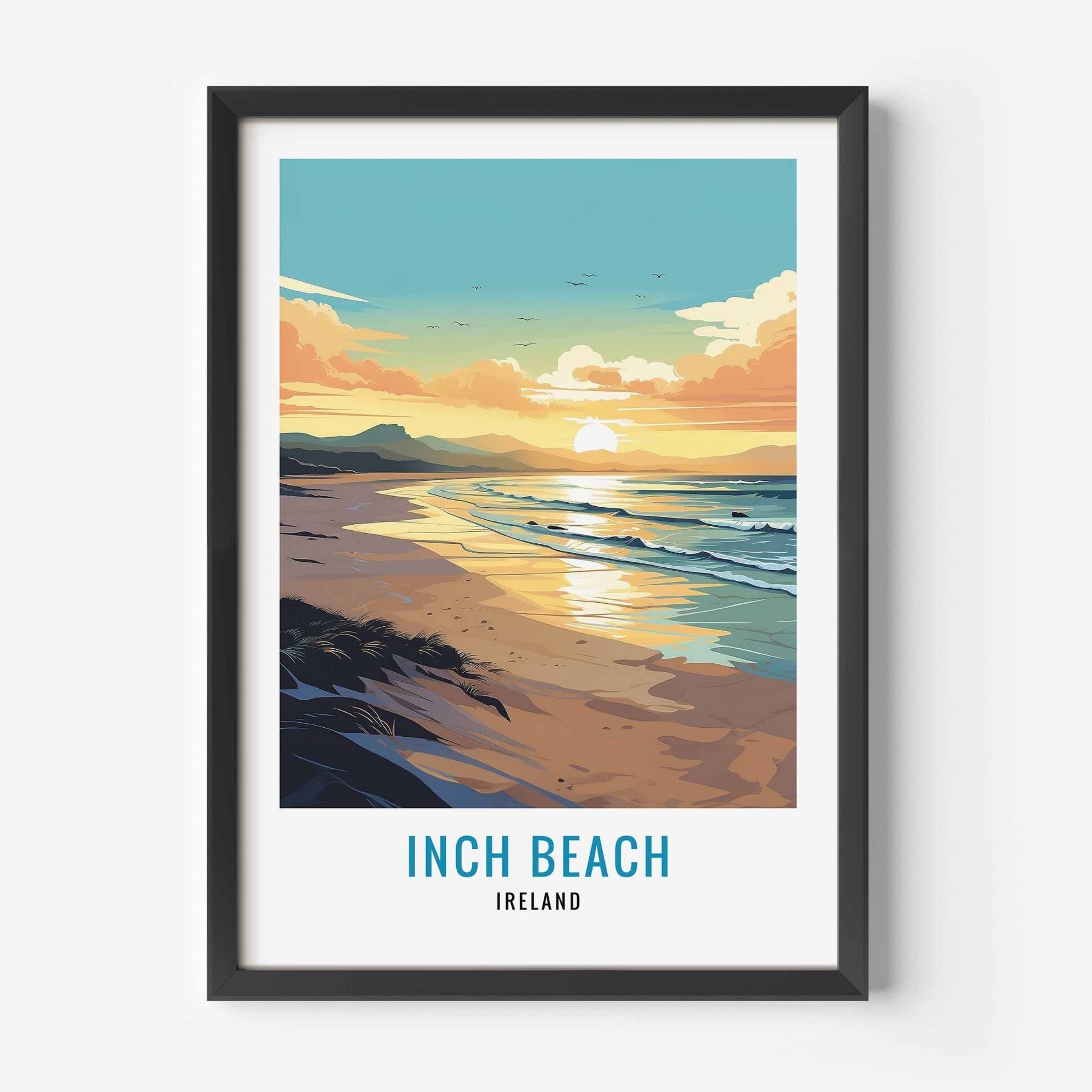 Inch Beach print black frame