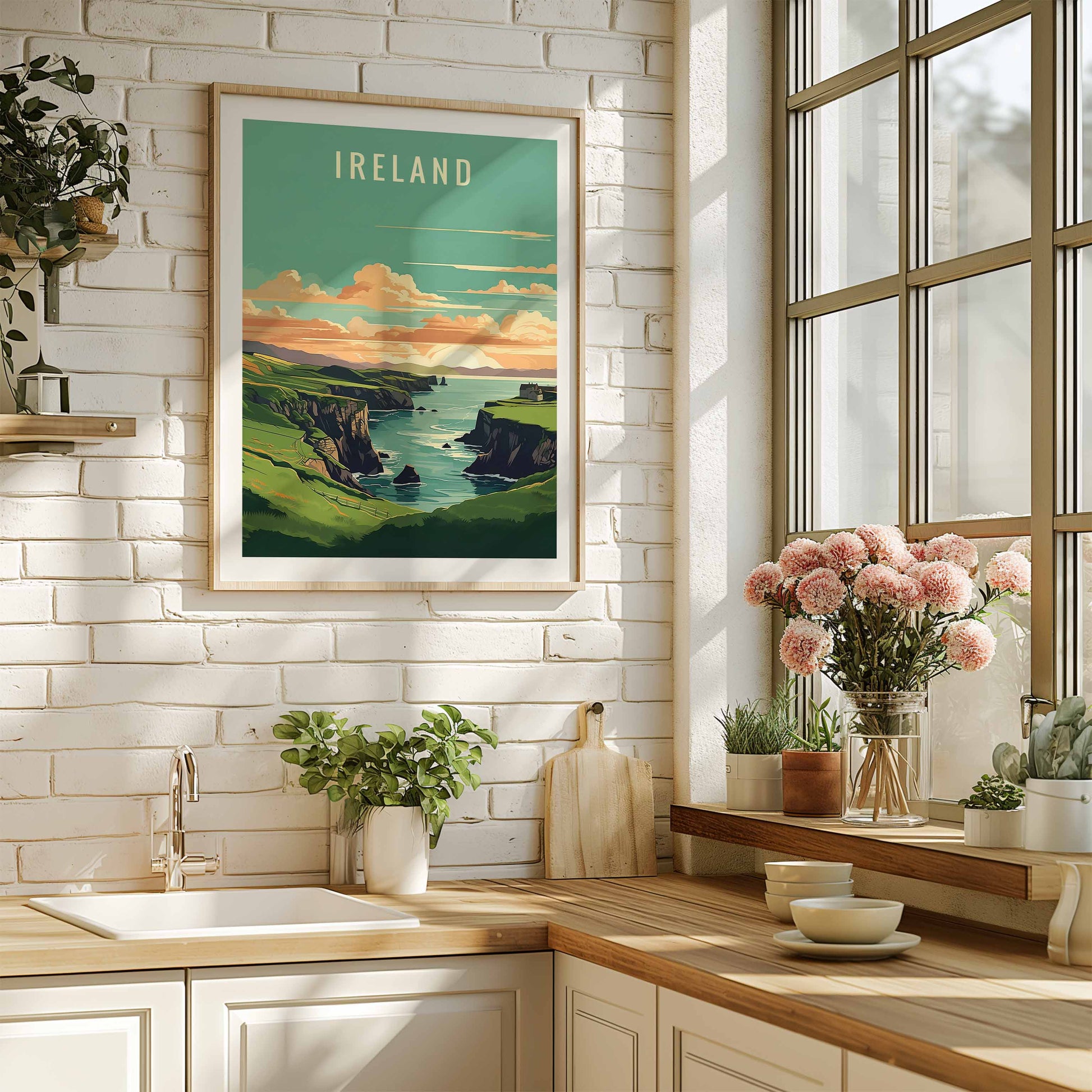 Ireland Print wooden frame
