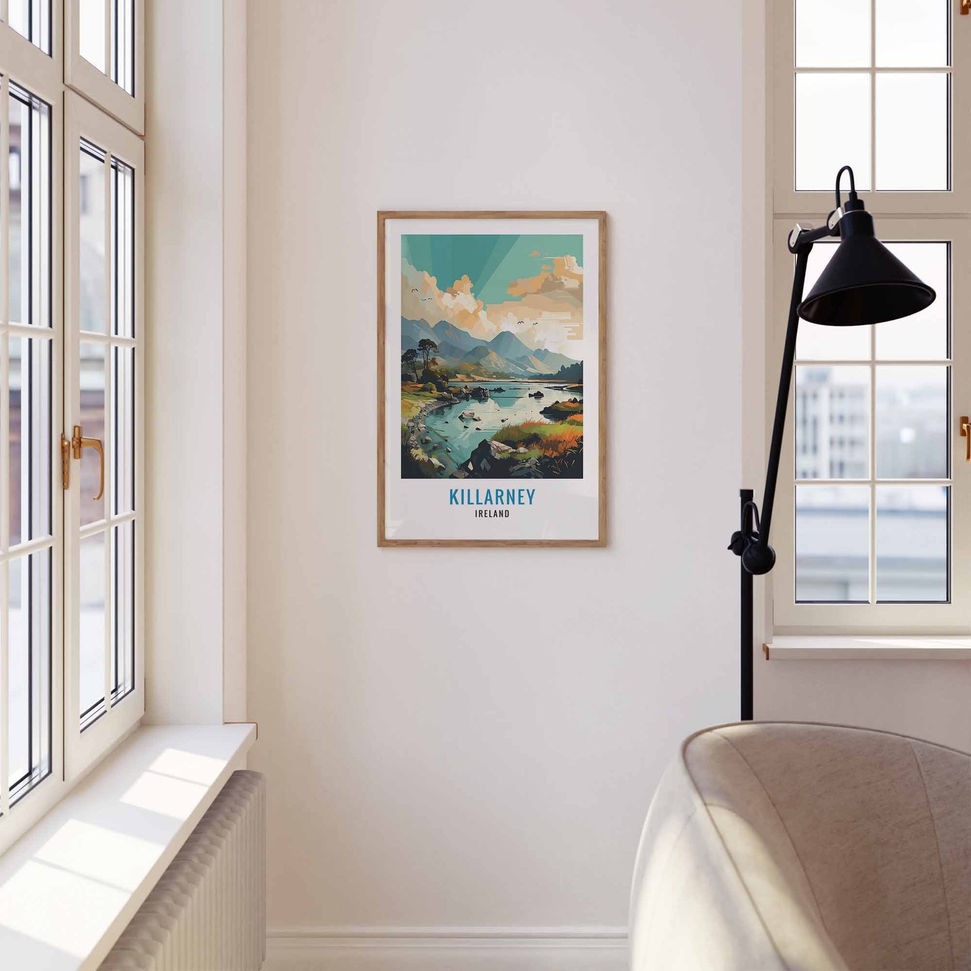 Killarney print wooden frame
